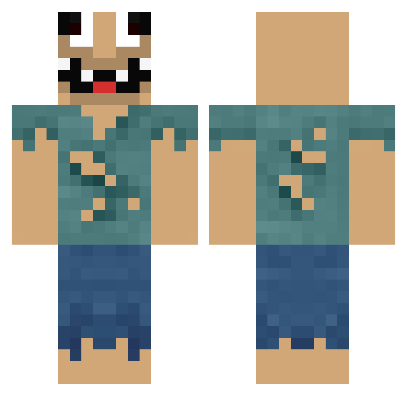 Prisoning Minecraft skin, front and back view