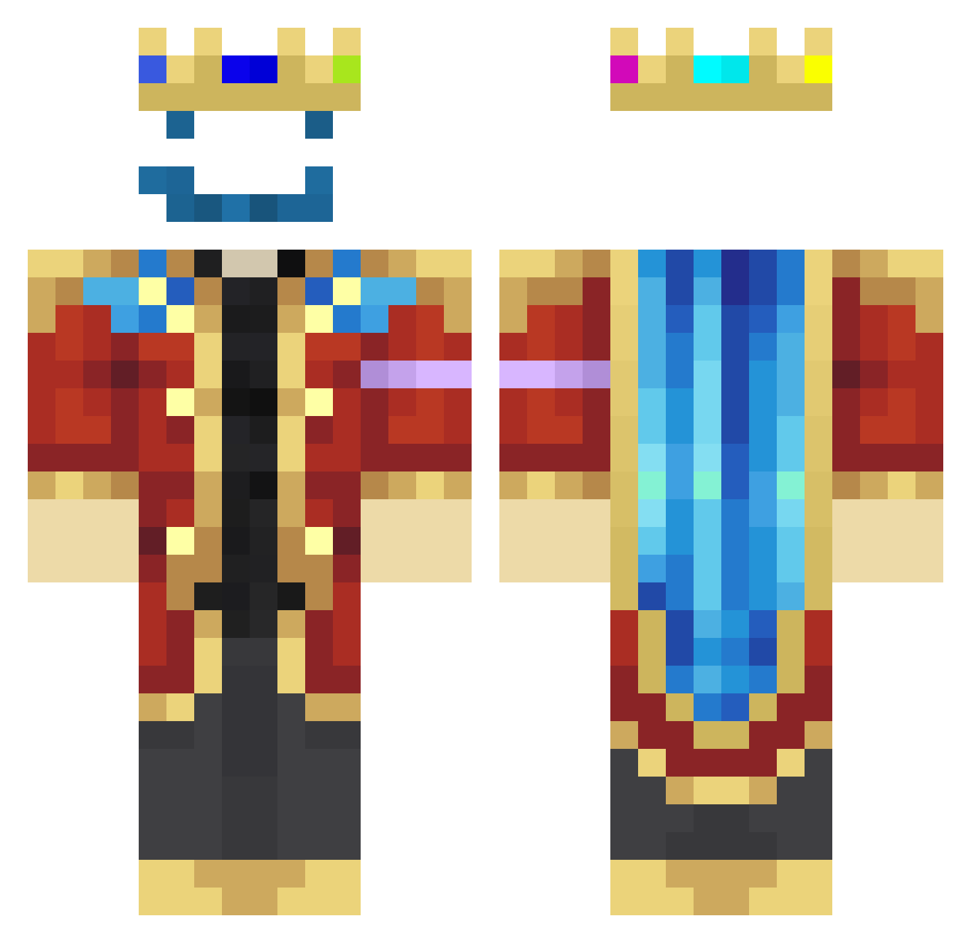 RIPRacsox Minecraft skin, front and back view