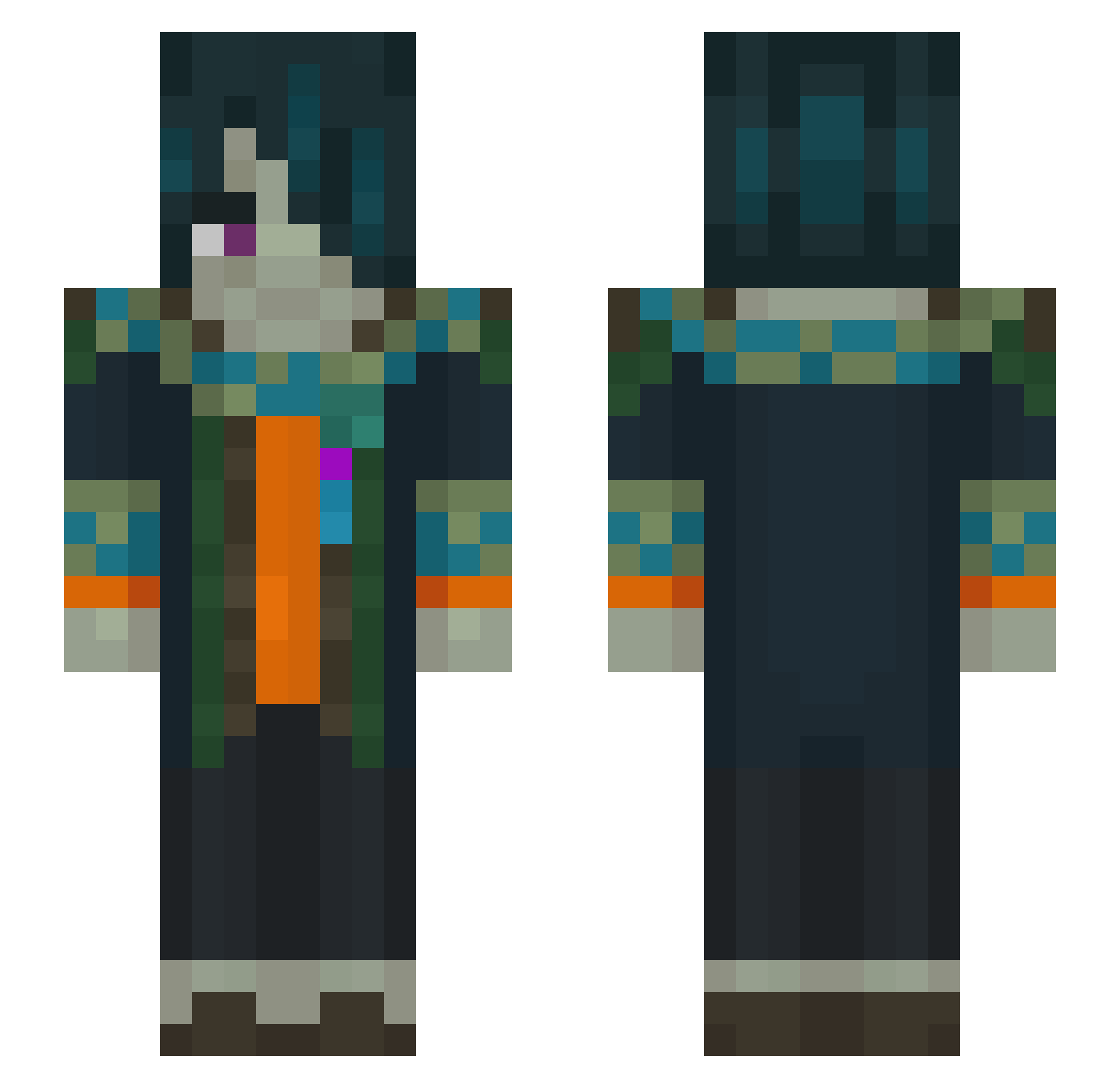 hwei4 Minecraft skin, front and back view