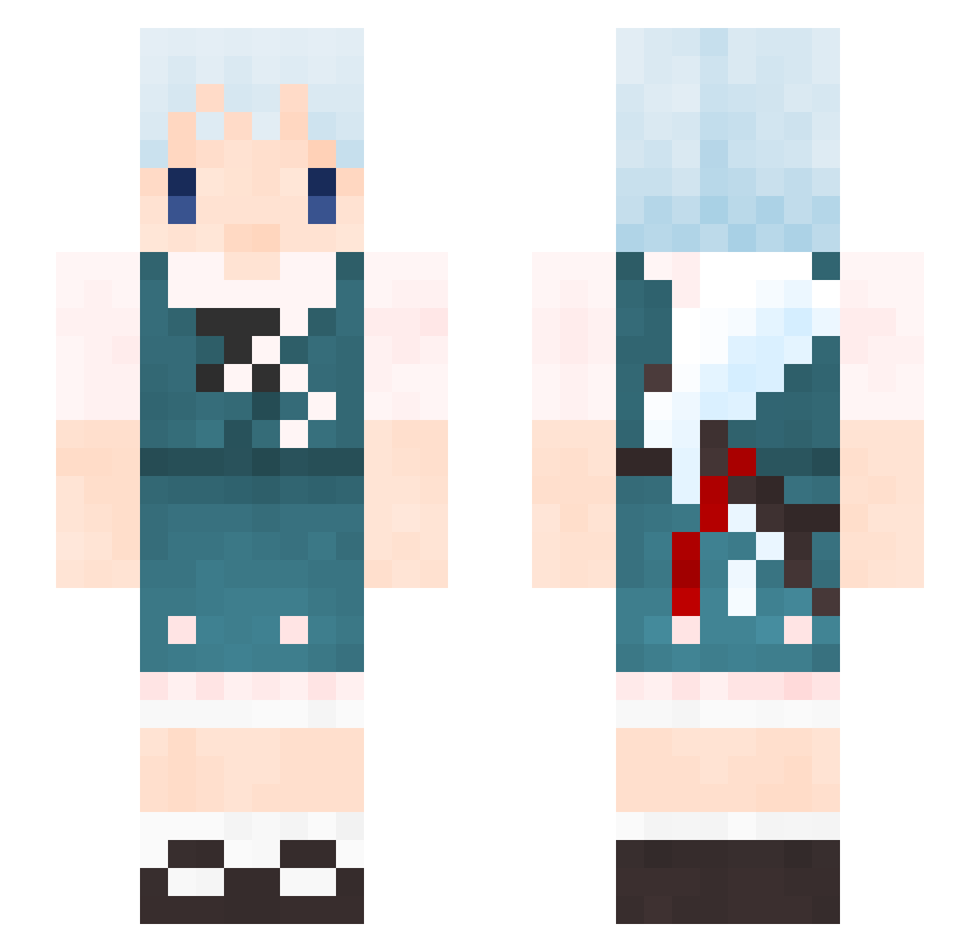 Betula_hua Minecraft skin, front and back view