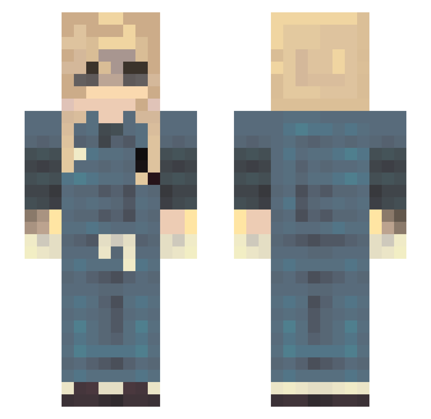 vmpss Minecraft skin, front and back view