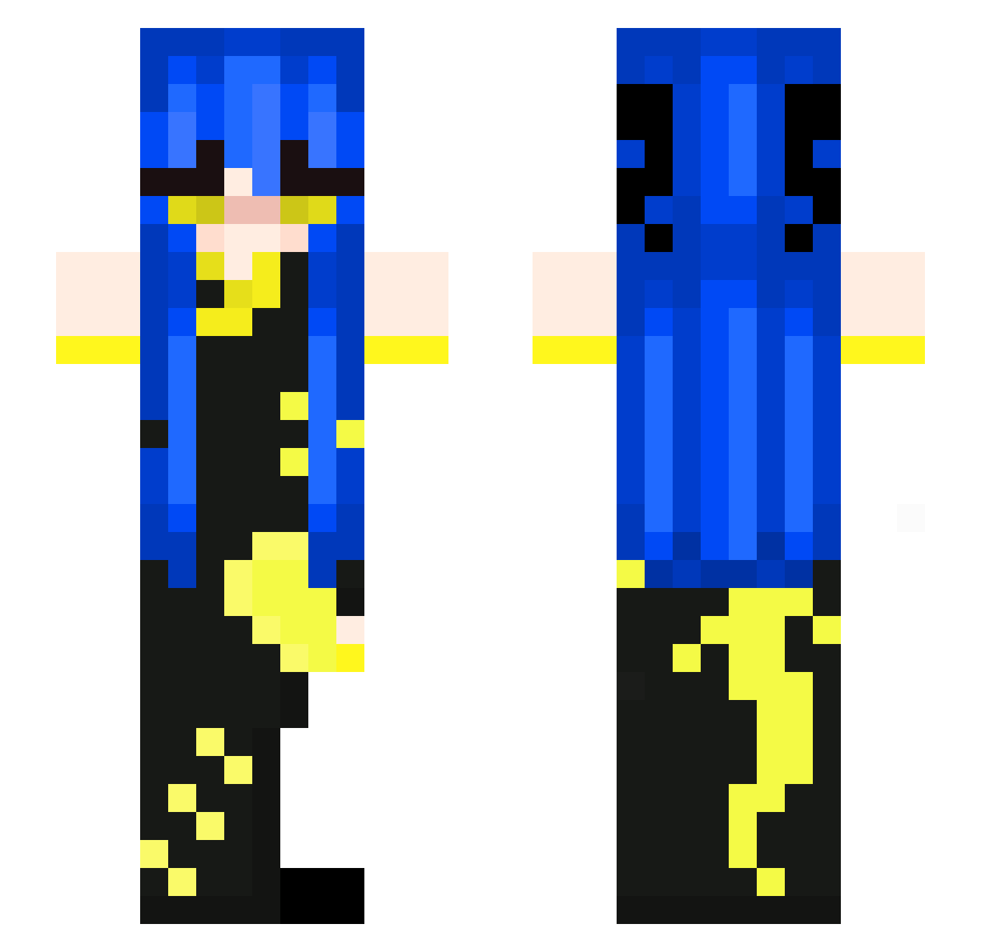 TitanicDog Minecraft skin, front and back view