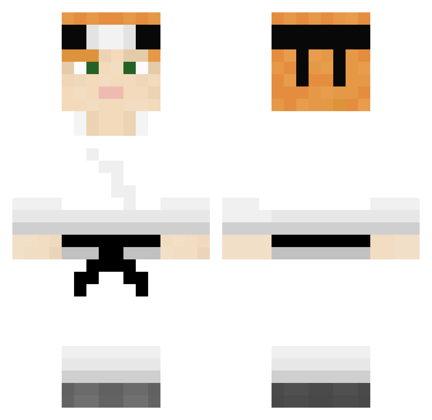 yungyuno Minecraft skin, front and back view