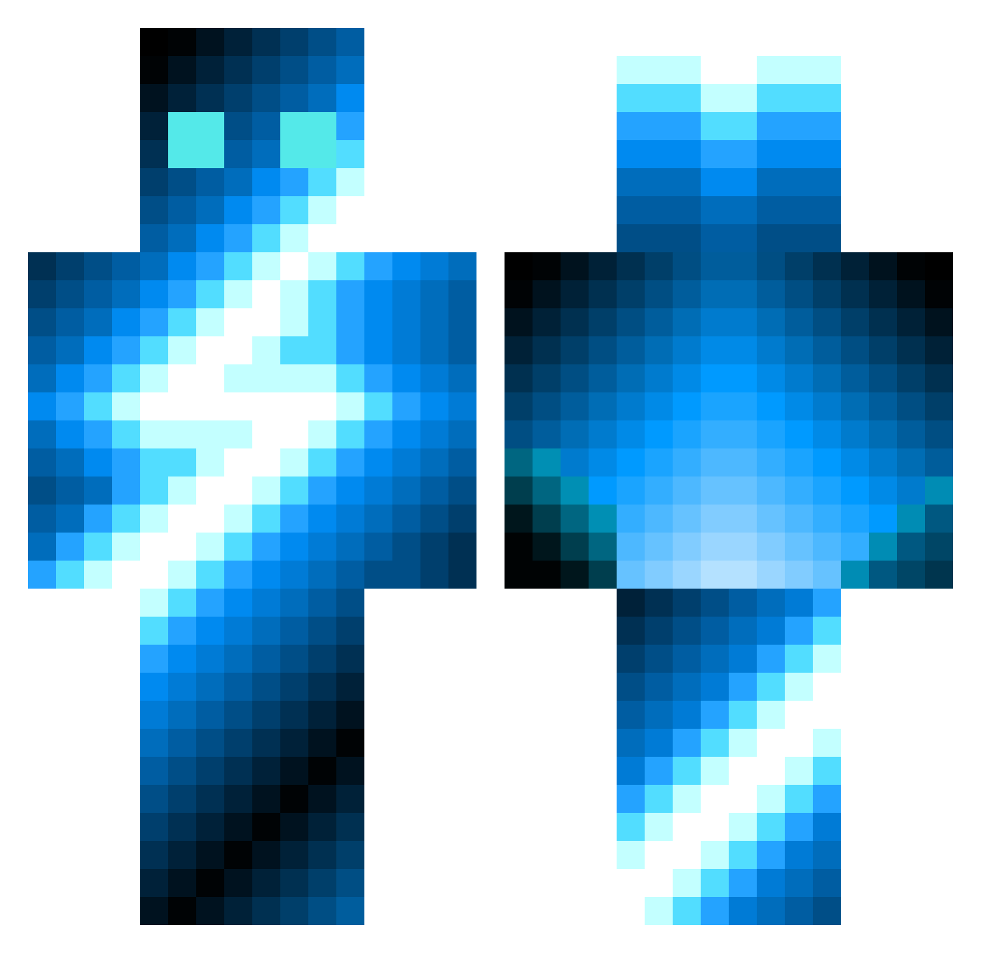 thekingofweb Minecraft skin, front and back view