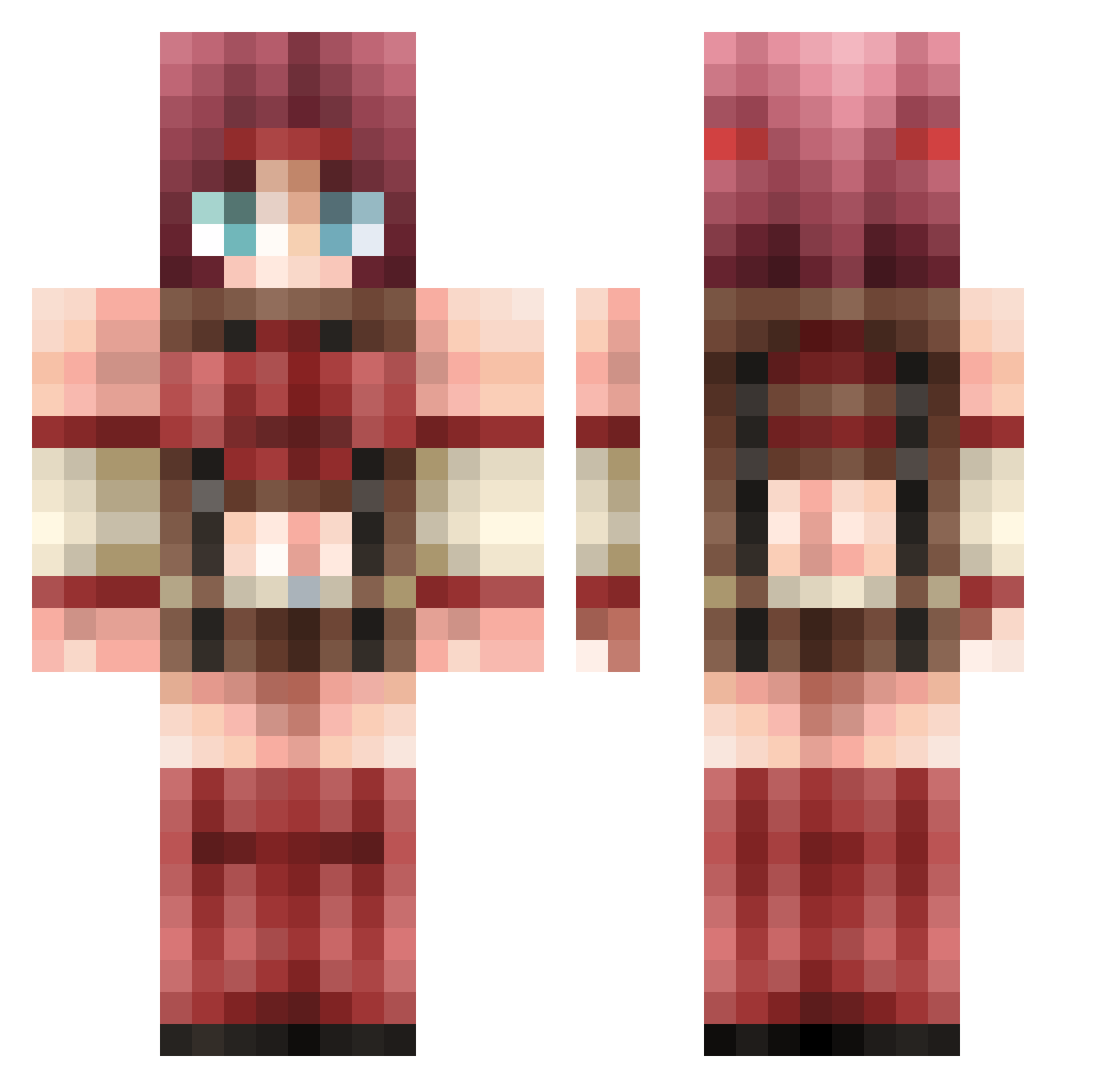 omgtttt Minecraft skin, front and back view