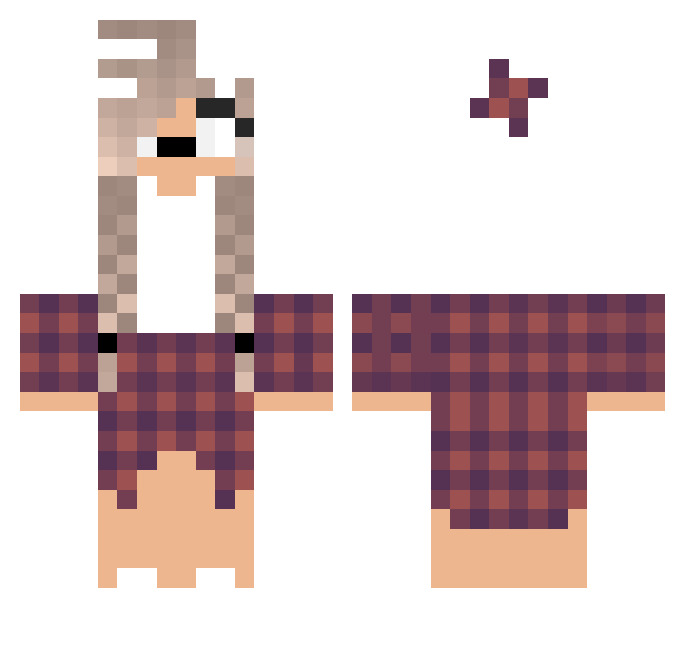 LoryCaty Minecraft skin, front and back view