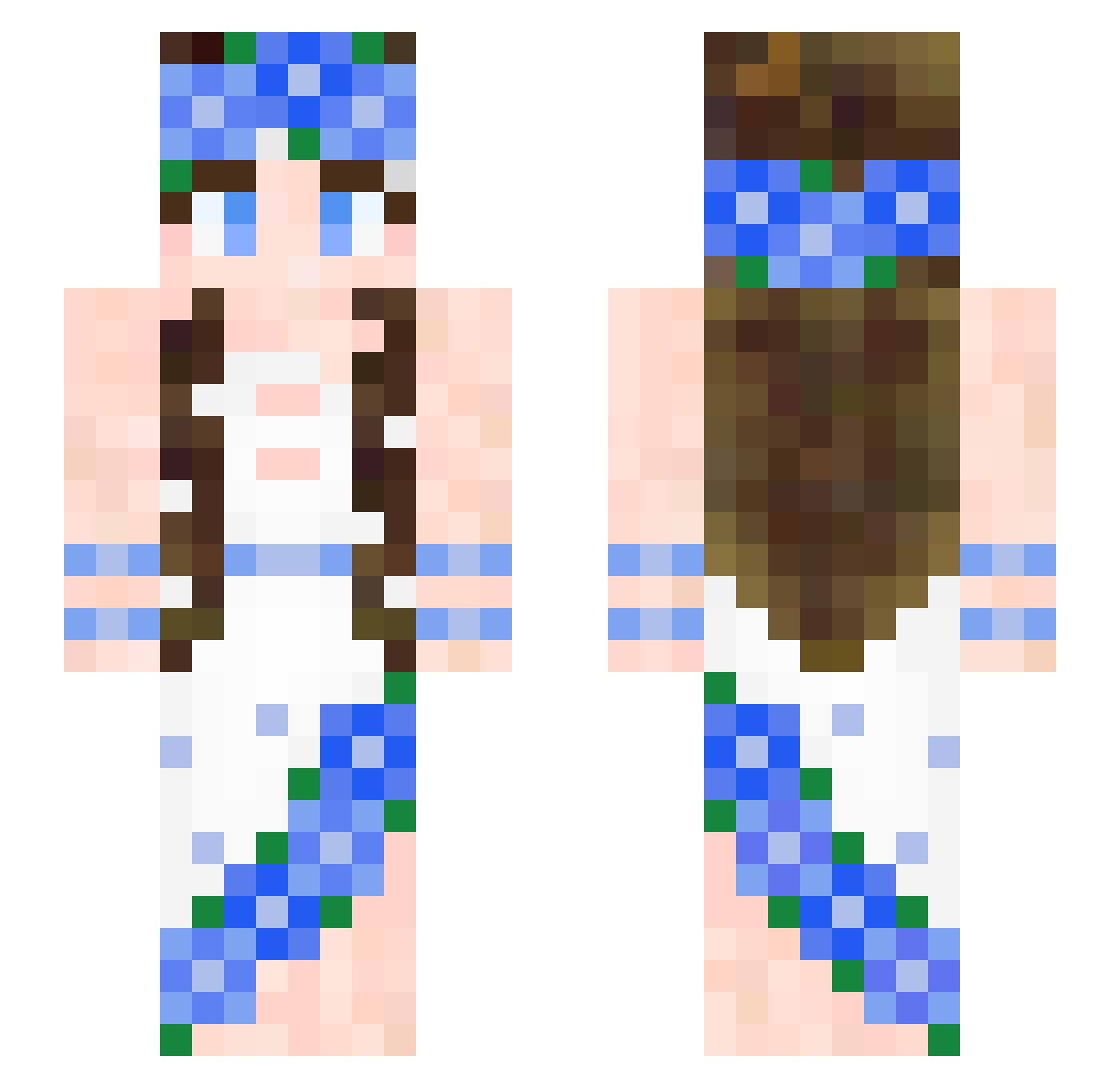 Quintessence Minecraft skin, front and back view