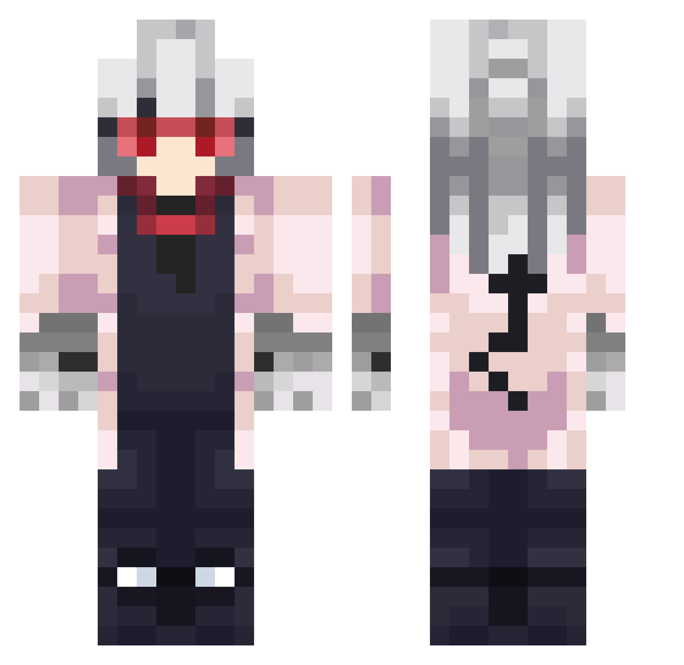 dnakxo Minecraft skin, front and back view