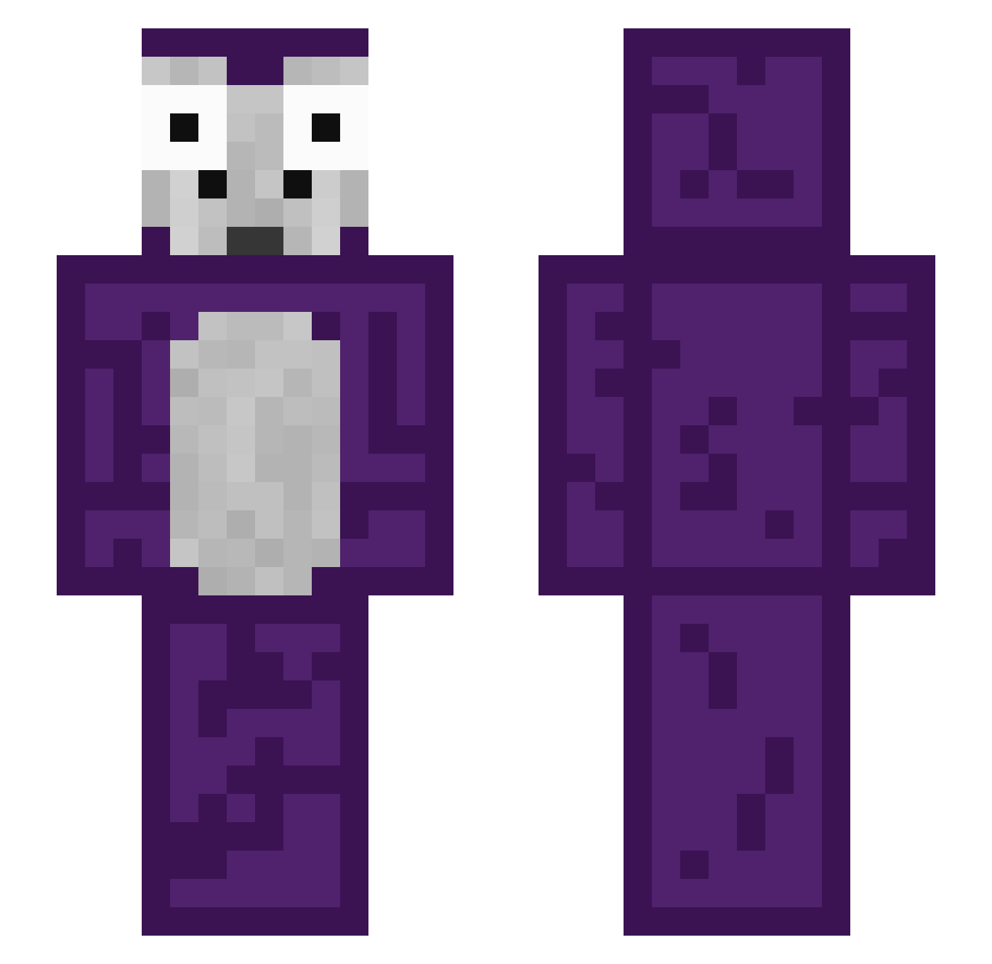 xnbm Minecraft skin, front and back view