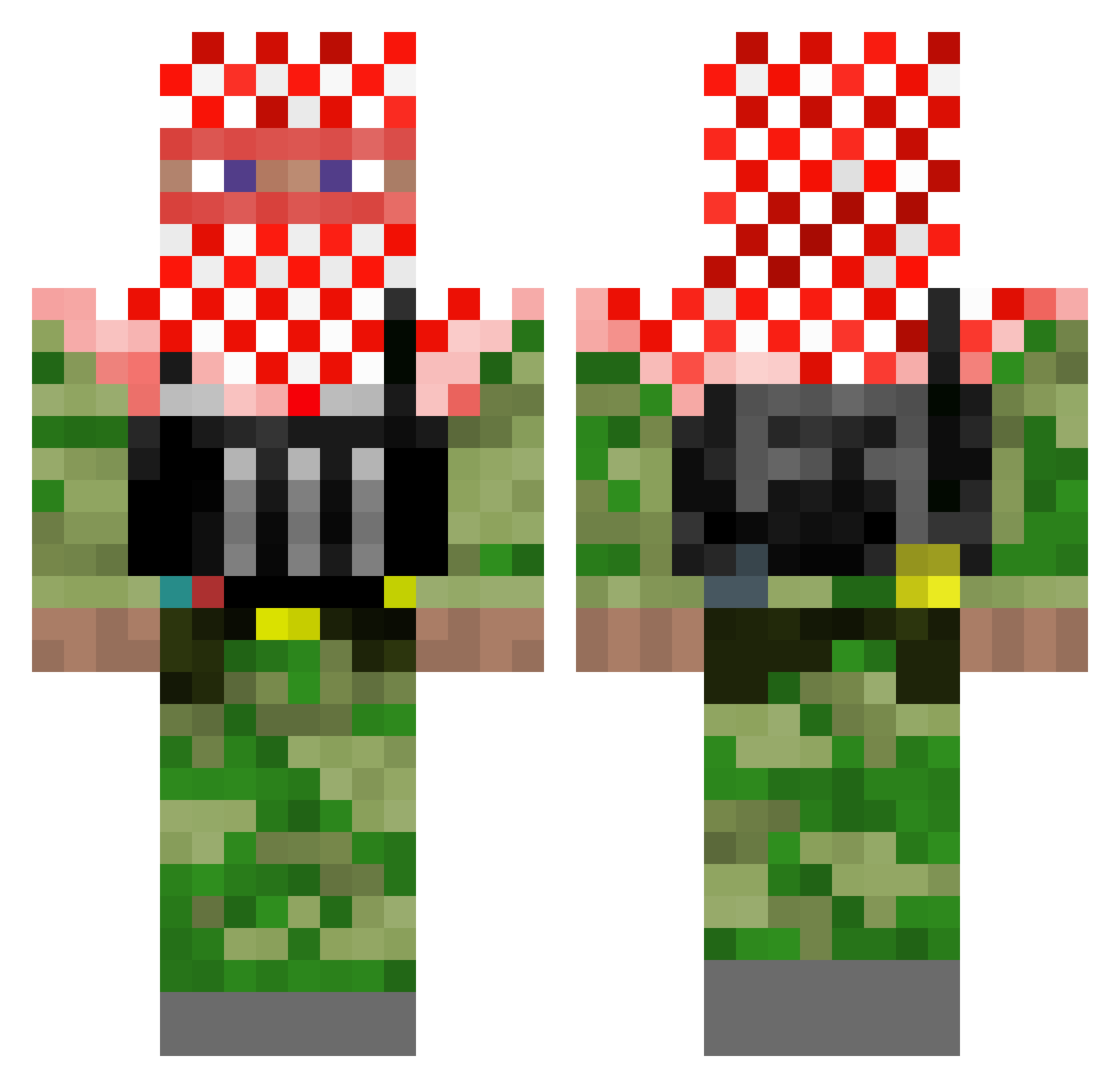 thugmaster69420 Minecraft skin, front and back view