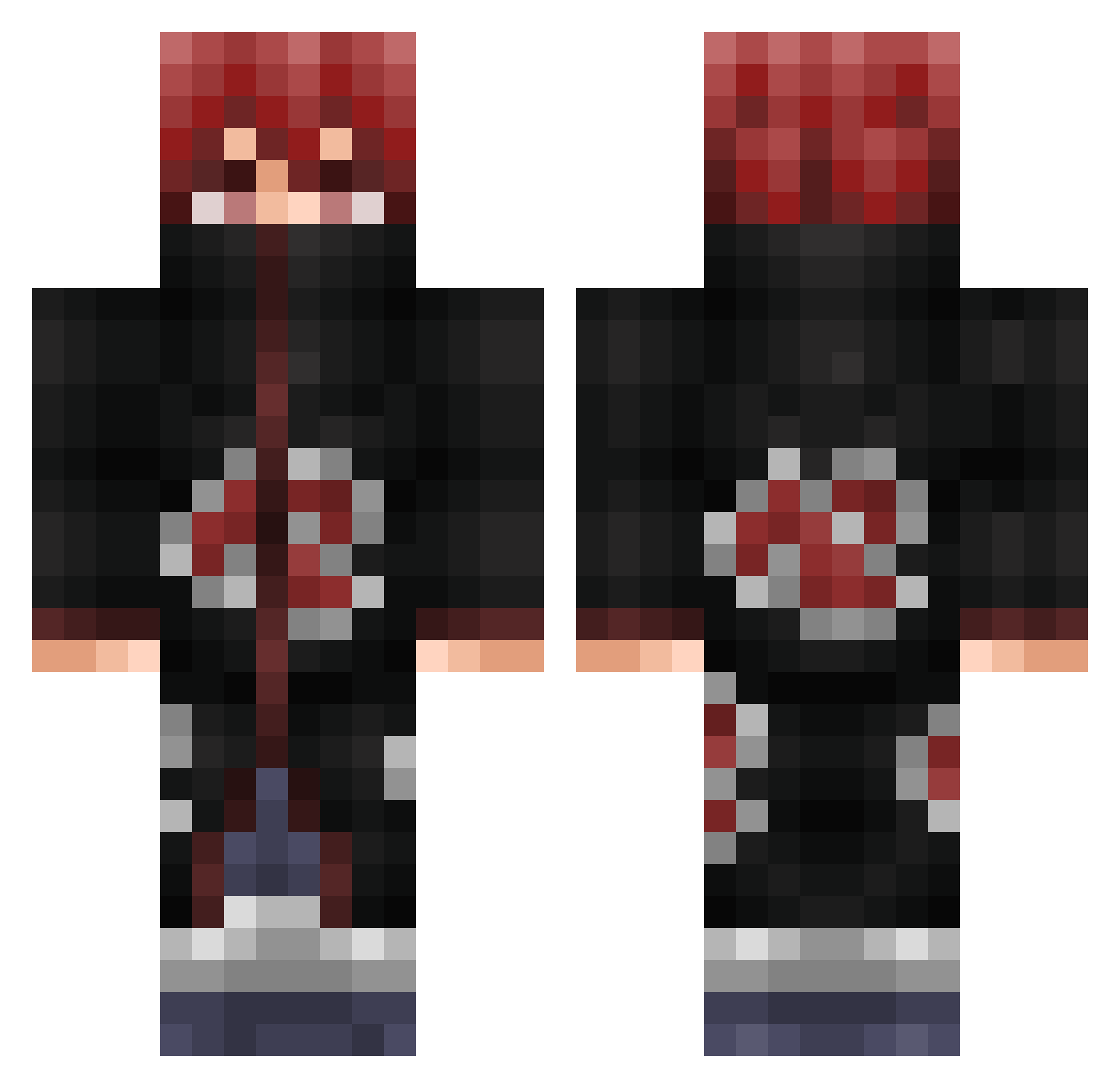 Xenetyy Minecraft skin, front and back view