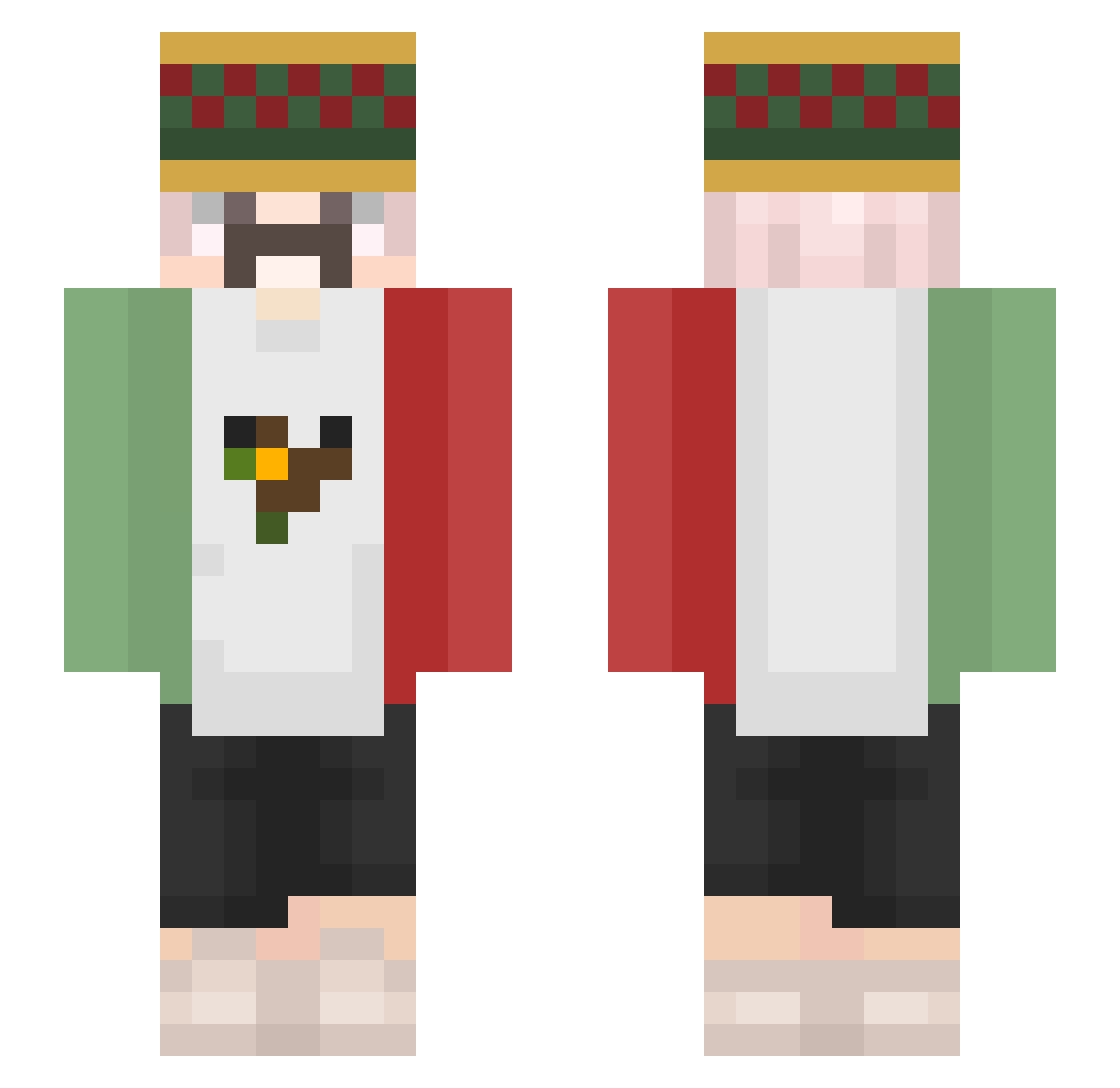 F0RGETER Minecraft skin, front and back view