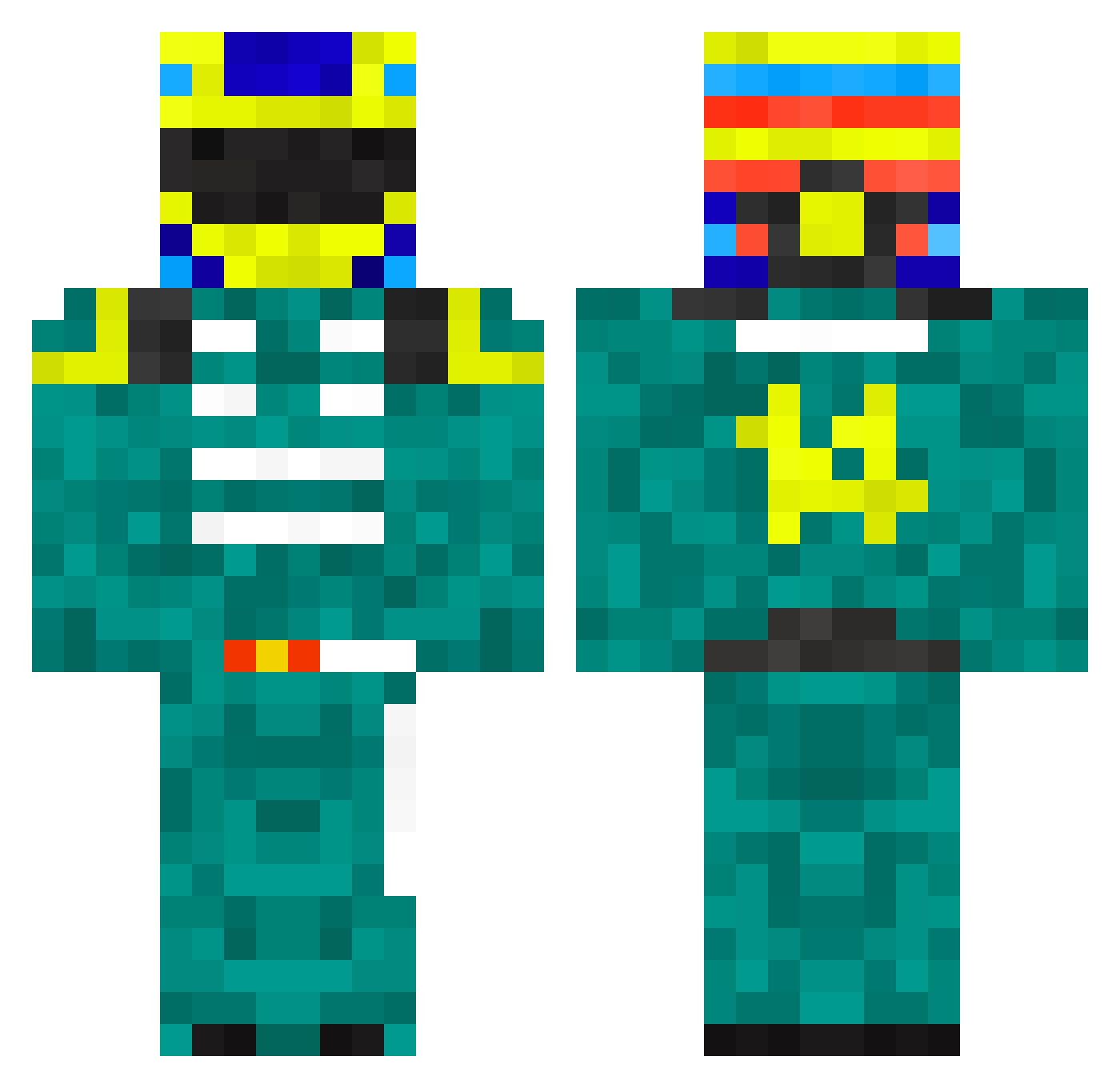 Antoine_009 Minecraft skin, front and back view