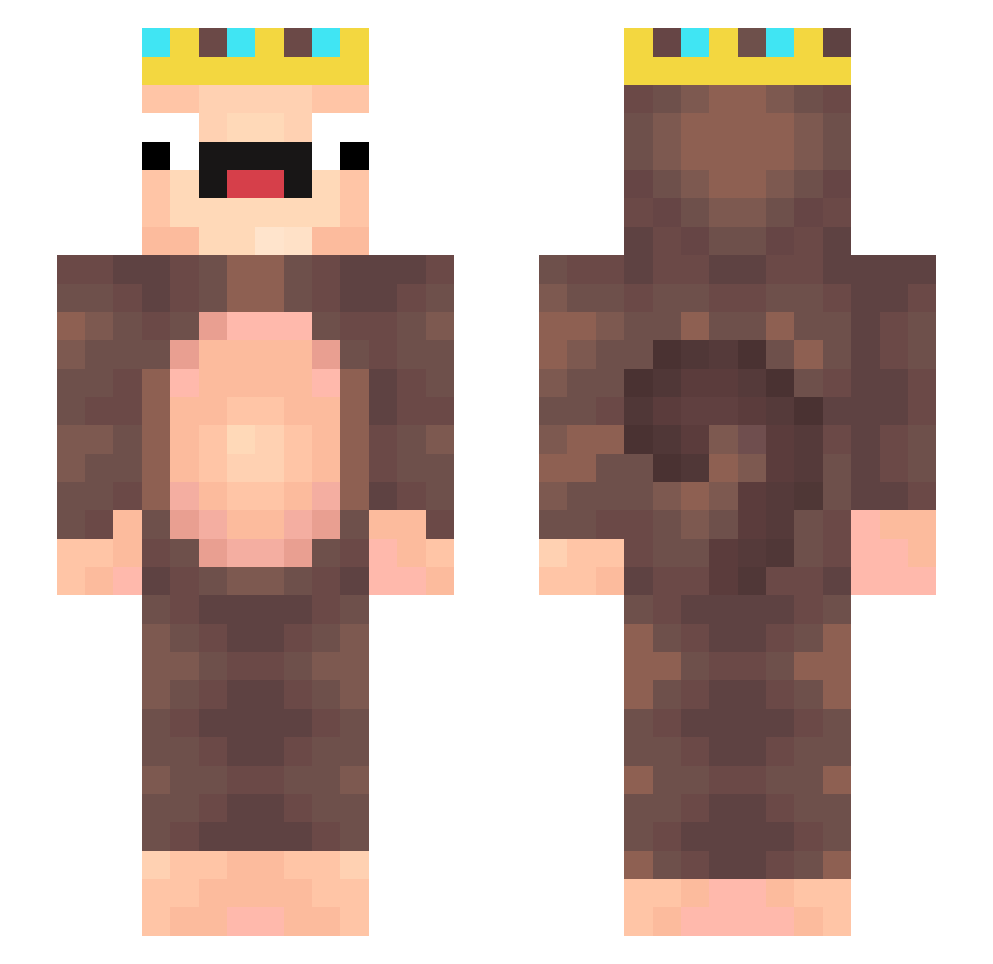 MunkiiJunkii Minecraft skin, front and back view