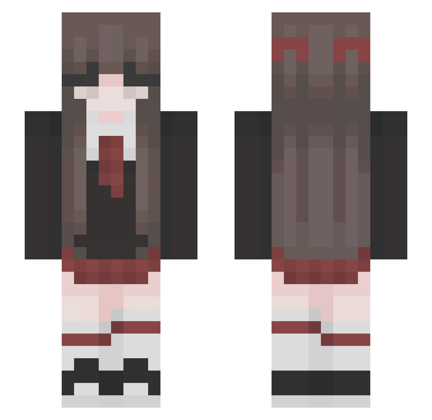 Tricksus Minecraft skin, front and back view