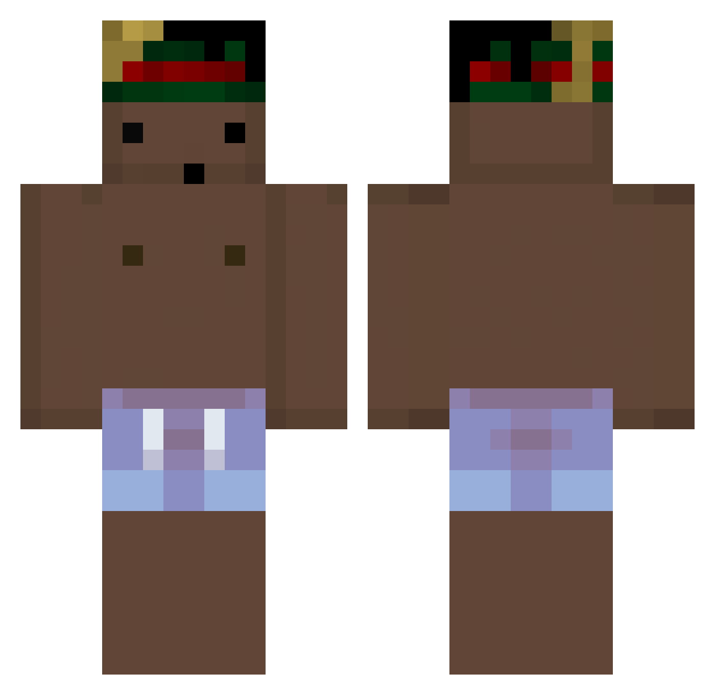 Skeptic Minecraft skin, front and back view