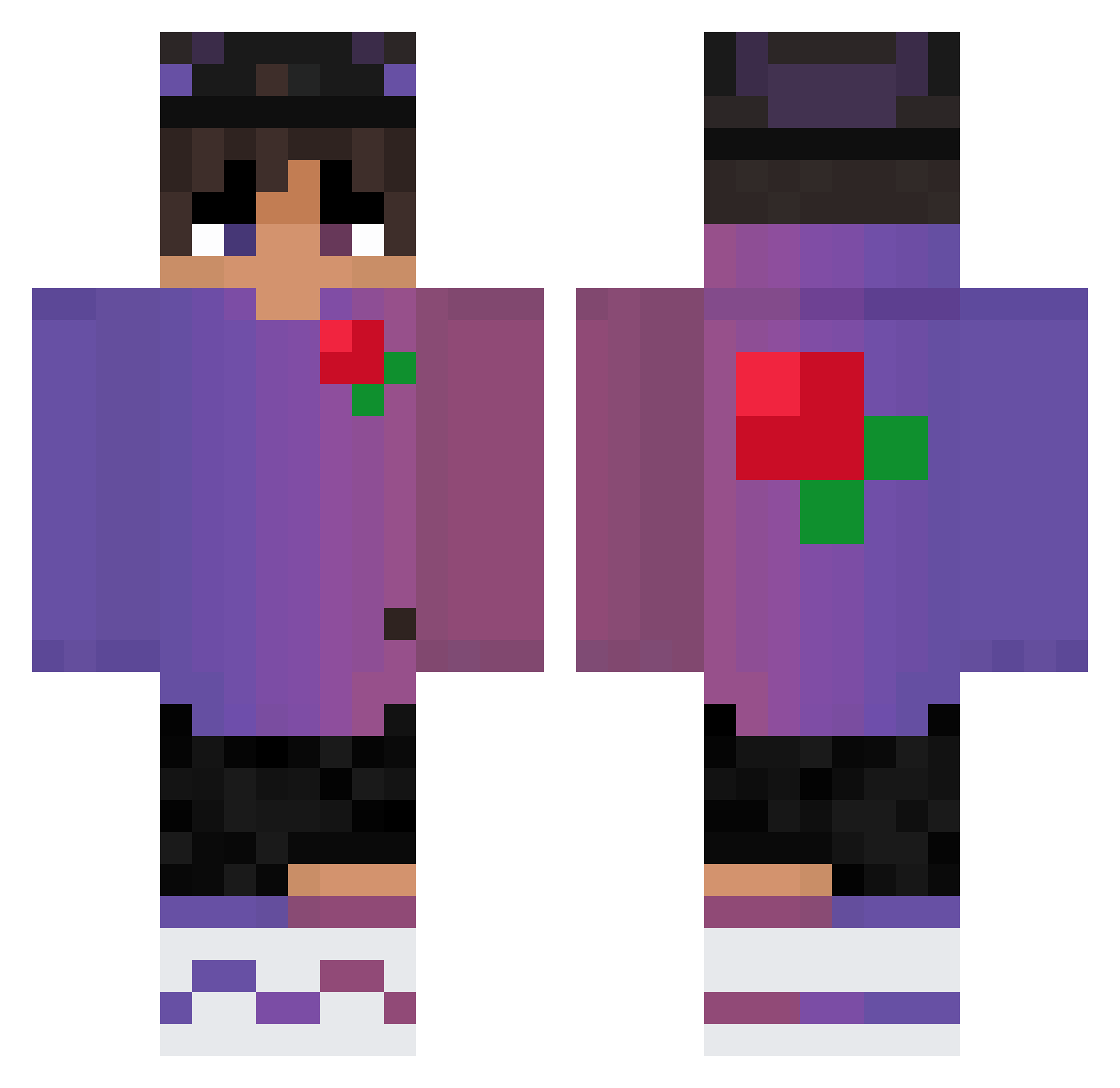 Rafcio1408 Minecraft skin, front and back view