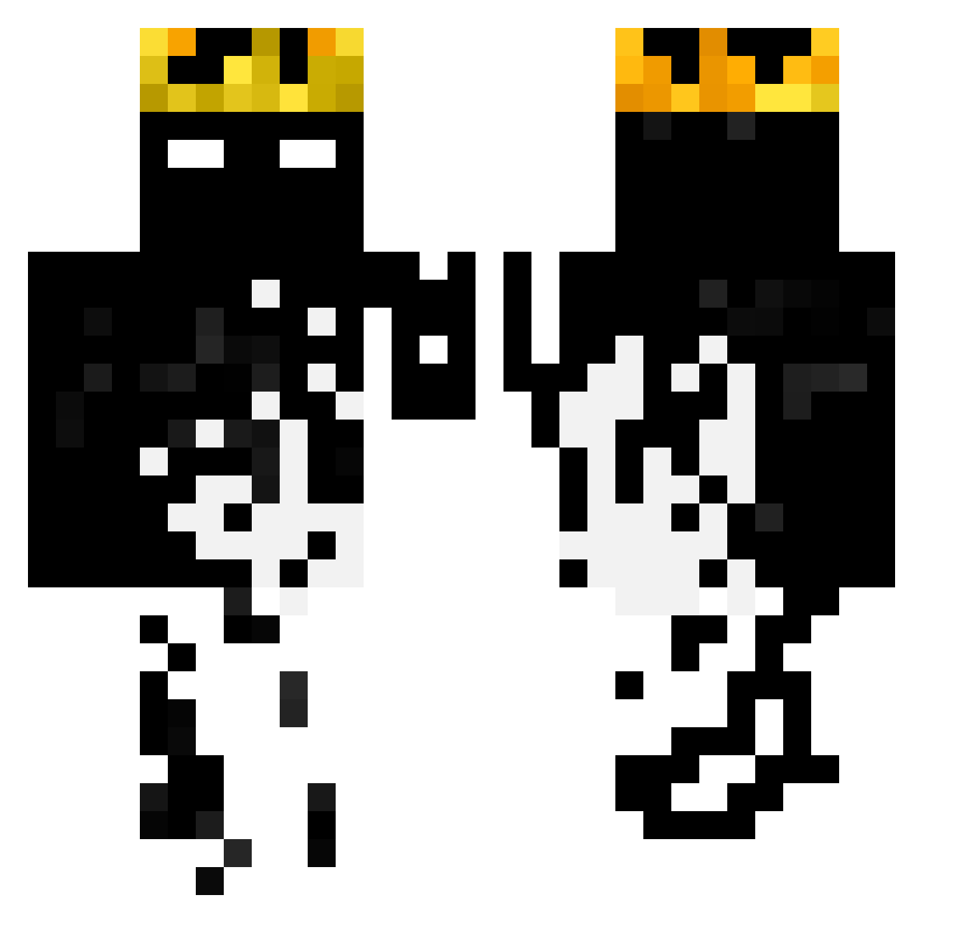 thesanz Minecraft skin, front and back view