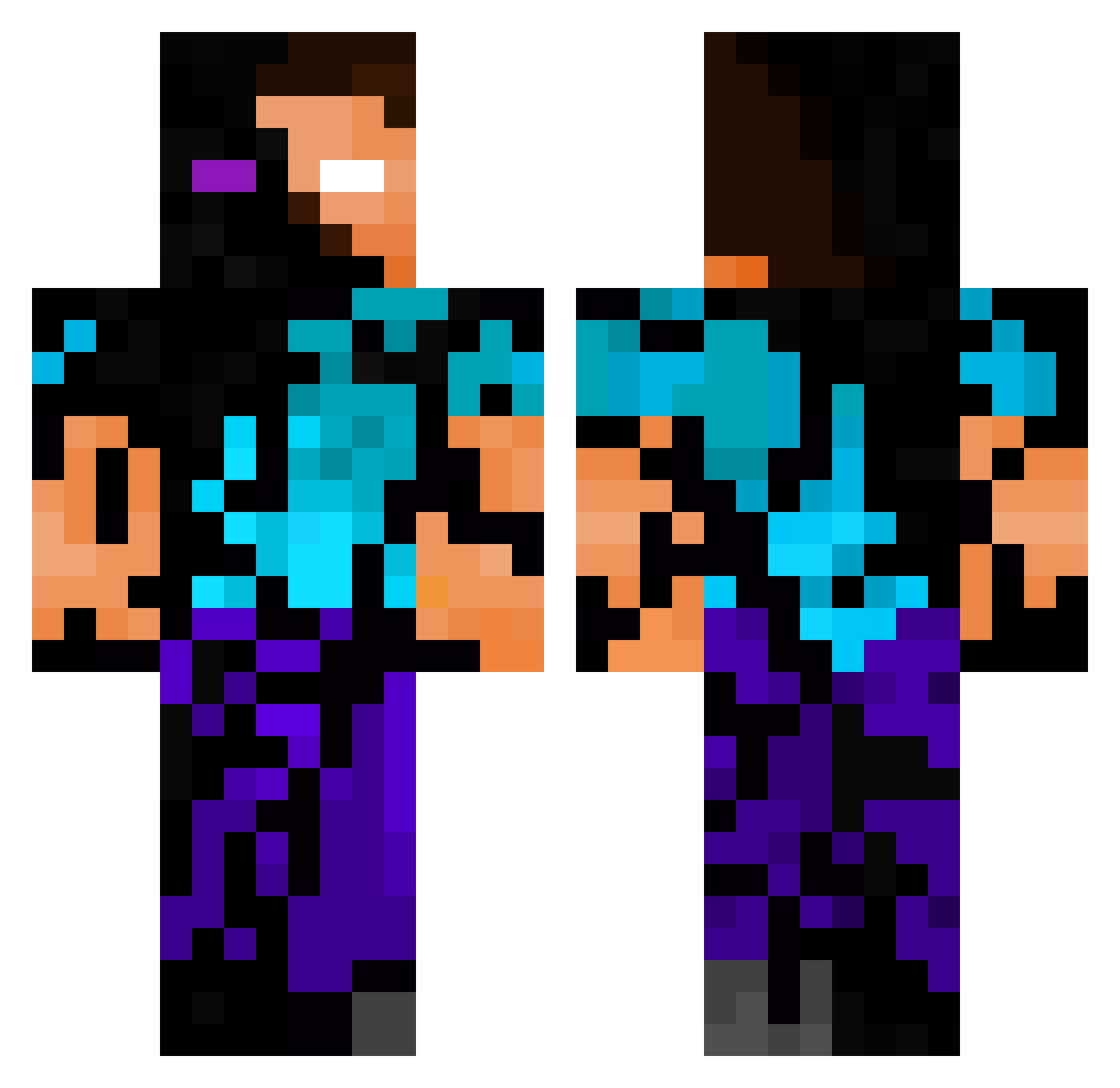 MVTILDV Minecraft skin, front and back view