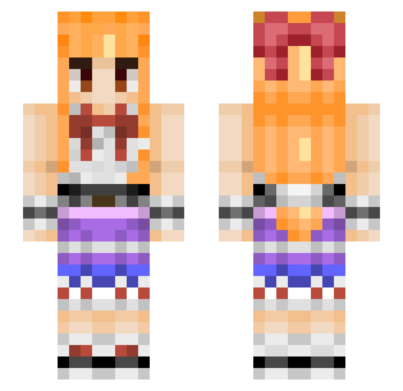 Sakunyeh Minecraft skin, front and back view