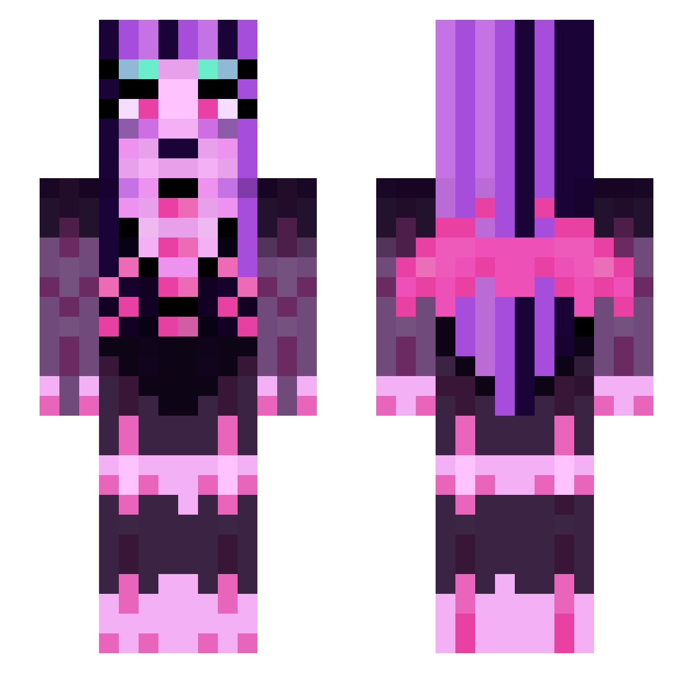 Blairadonna Minecraft skin, front and back view