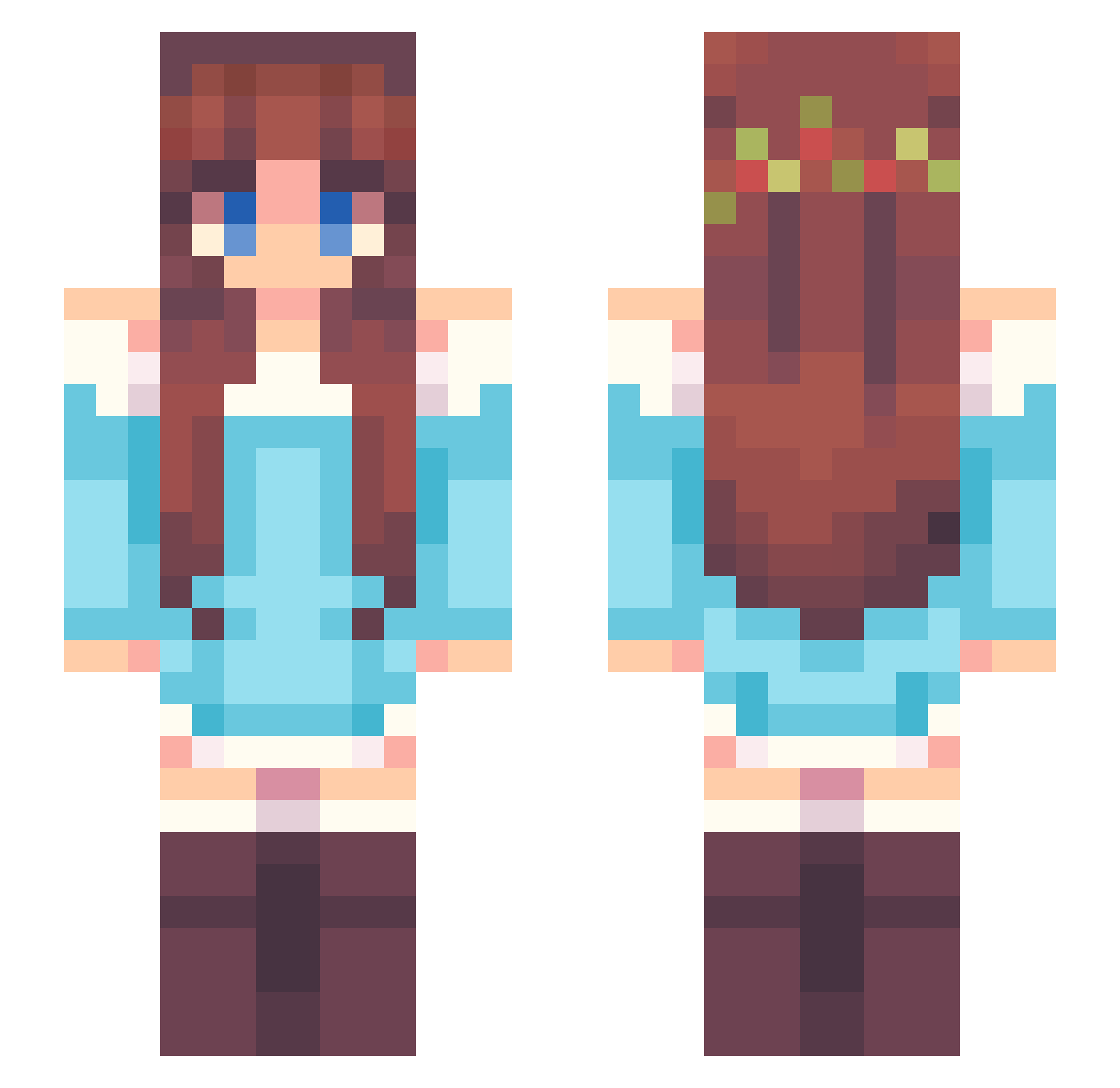 EmmyMosquito Minecraft skin, front and back view