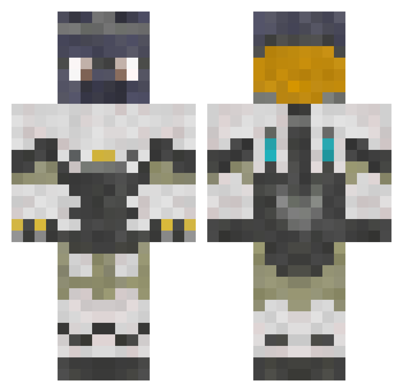 rzyy Minecraft skin, front and back view
