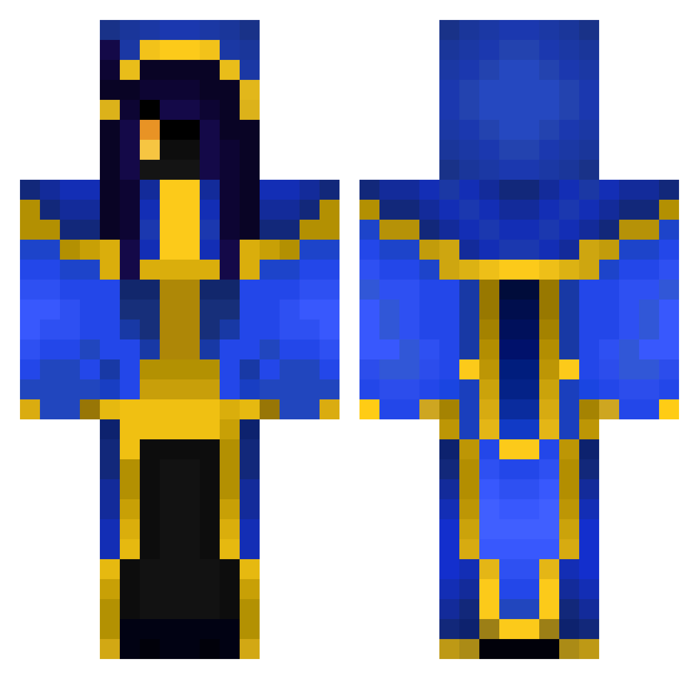 TusksTheAxew Minecraft skin, front and back view