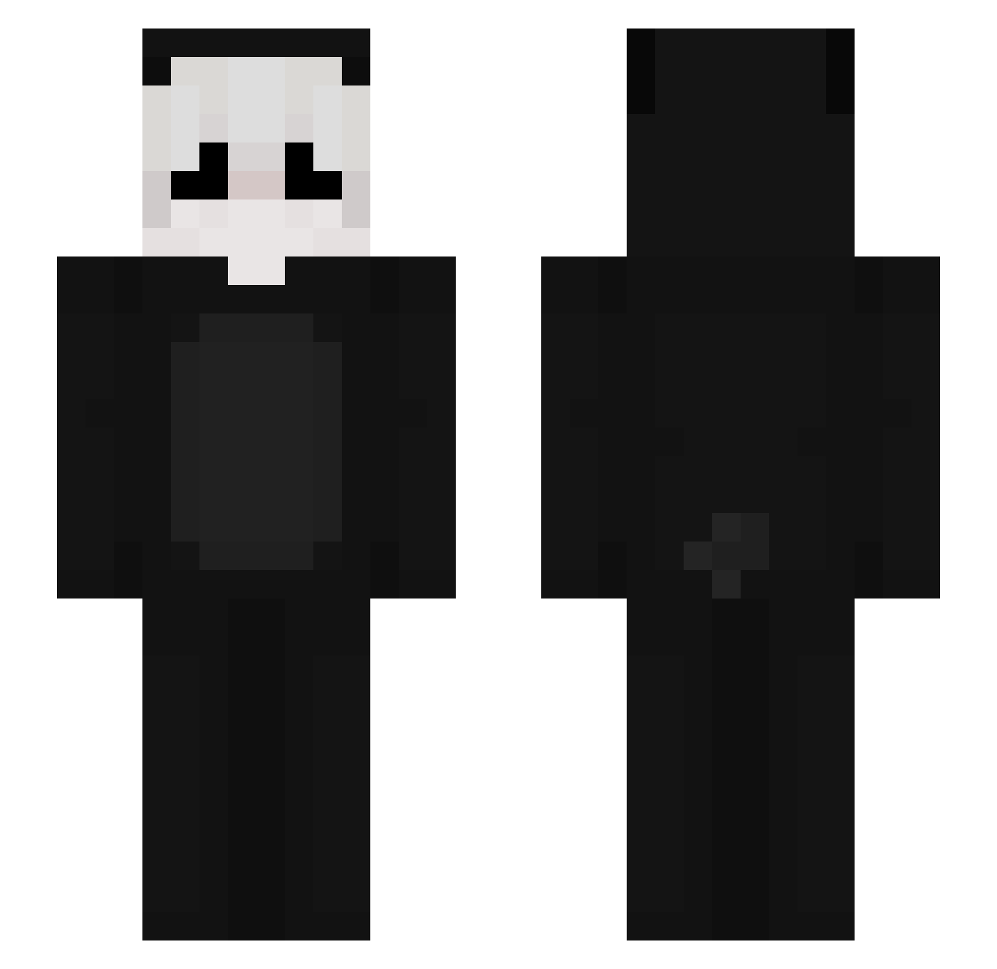 skirtings Minecraft skin, front and back view