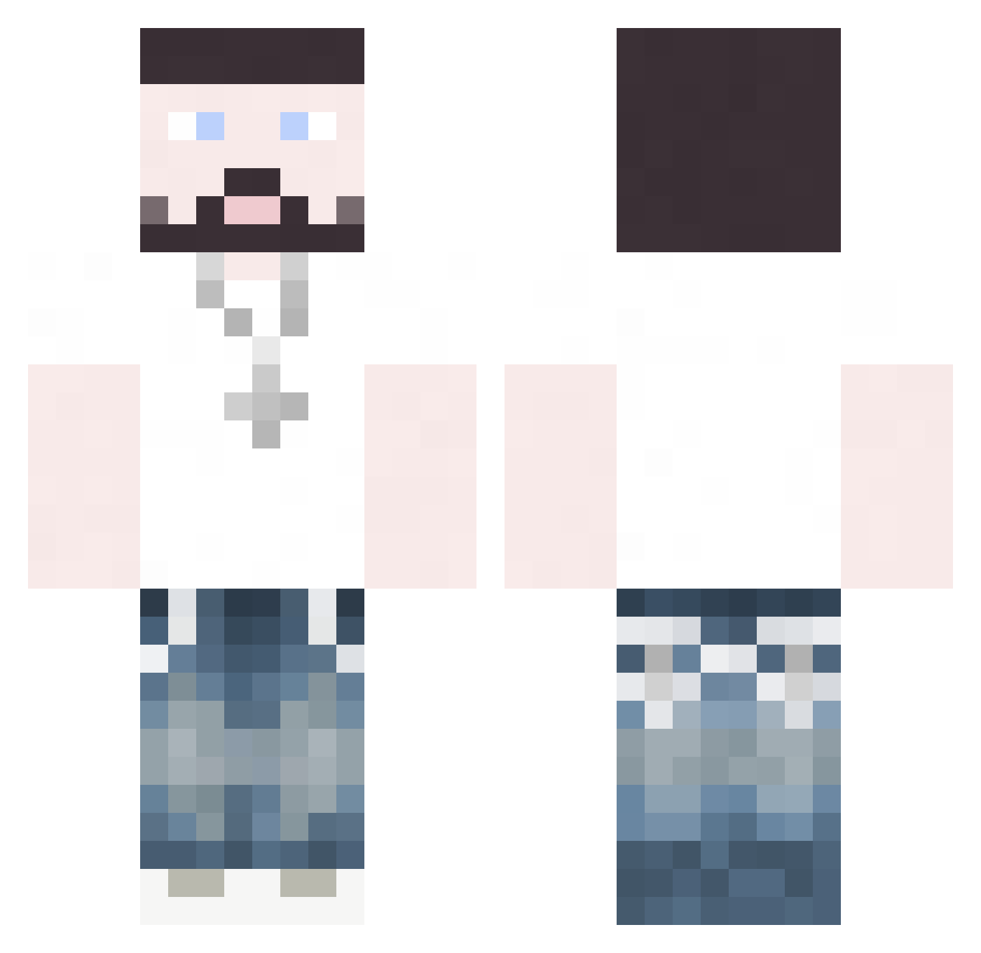 Framed_HAHA Minecraft skin, front and back view