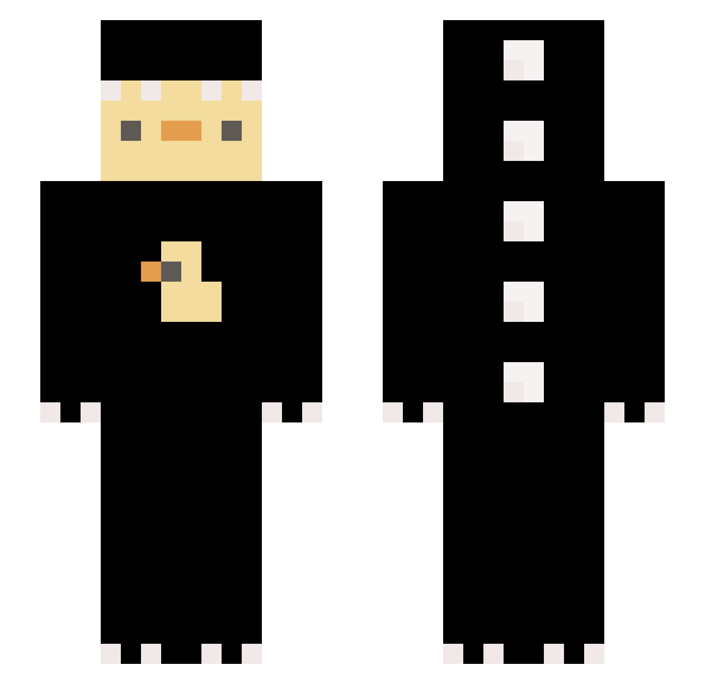 SkillTeddy Minecraft skin, front and back view
