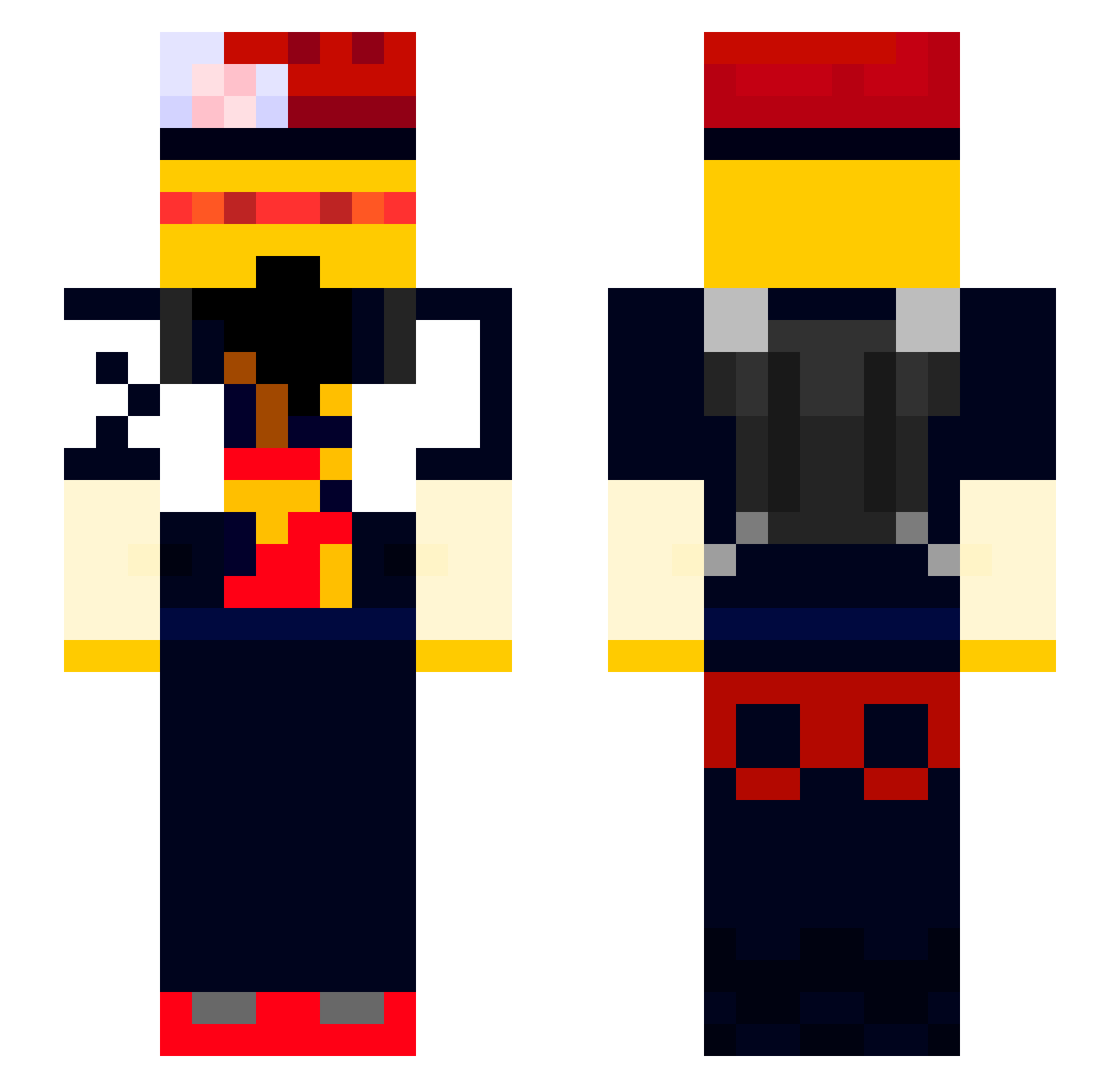 escet Minecraft skin, front and back view