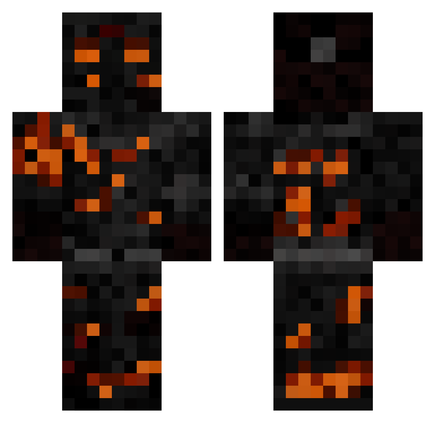 Creature_evil Minecraft skin, front and back view