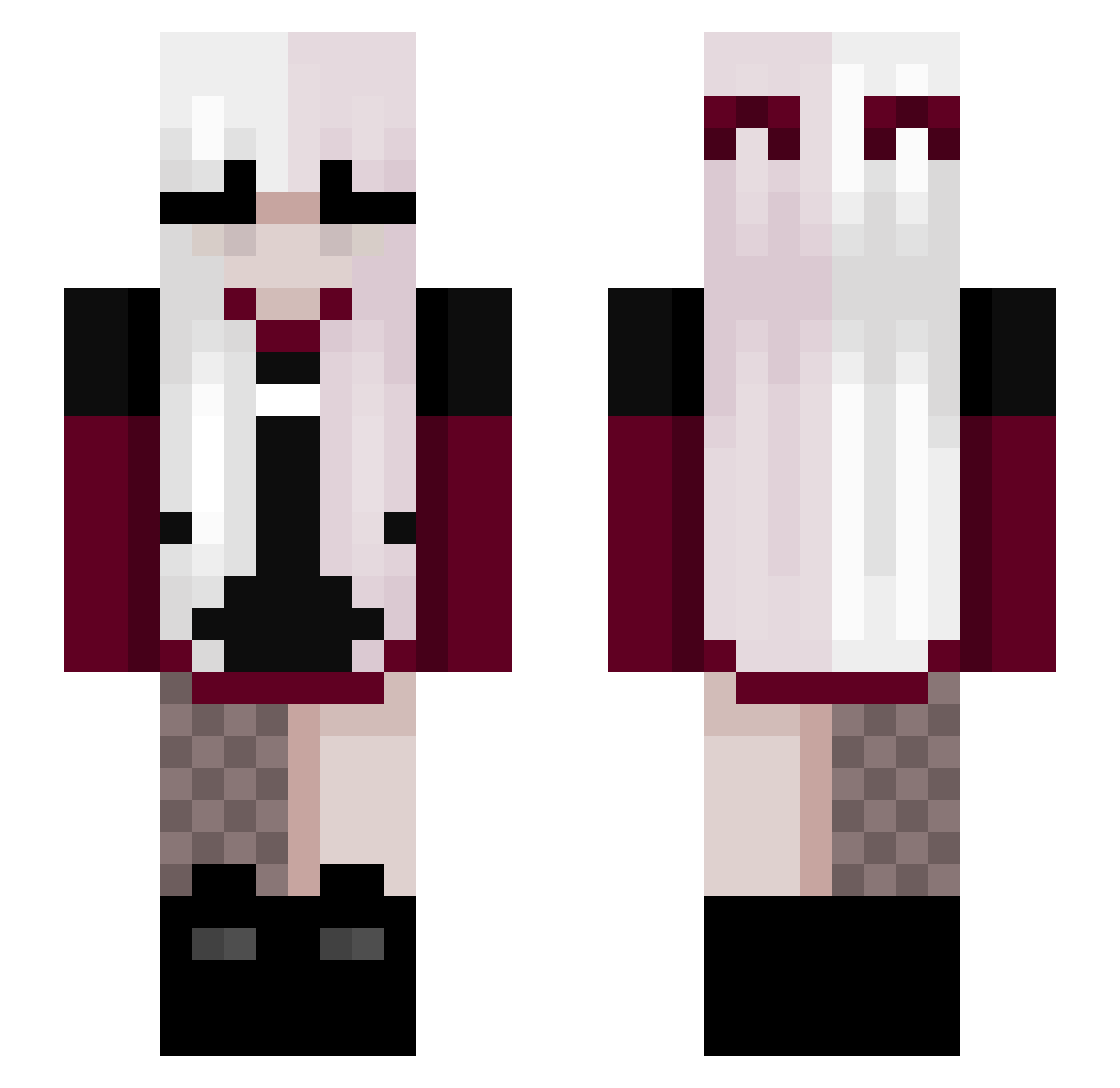 Ching0719 Minecraft skin, front and back view