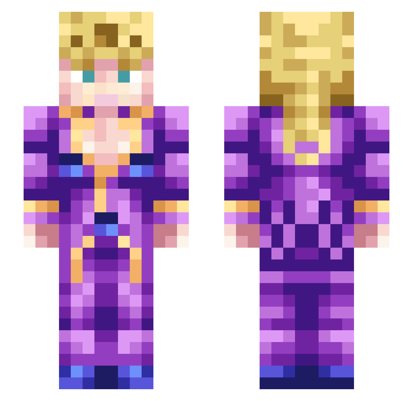 Medive Minecraft skin, front and back view