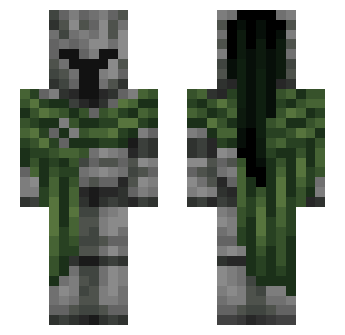 TheVoidSpeakss Minecraft skin, front and back view