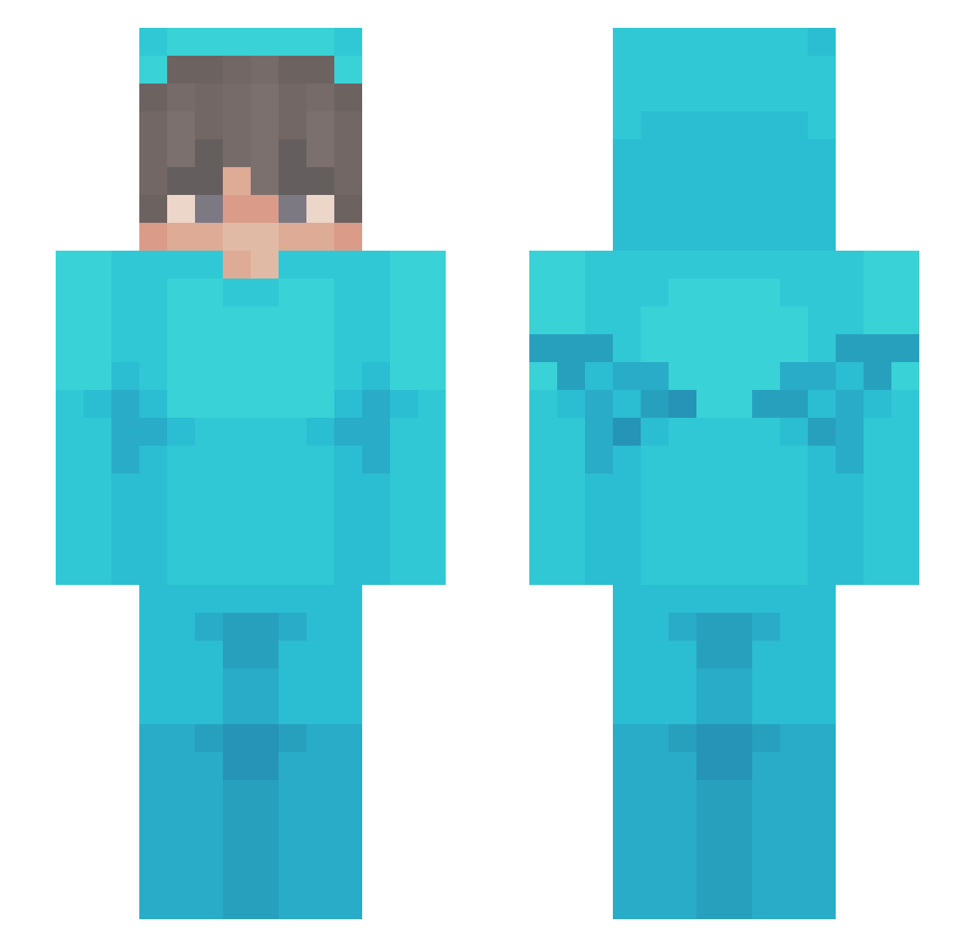 Kuro_98 Minecraft skin, front and back view