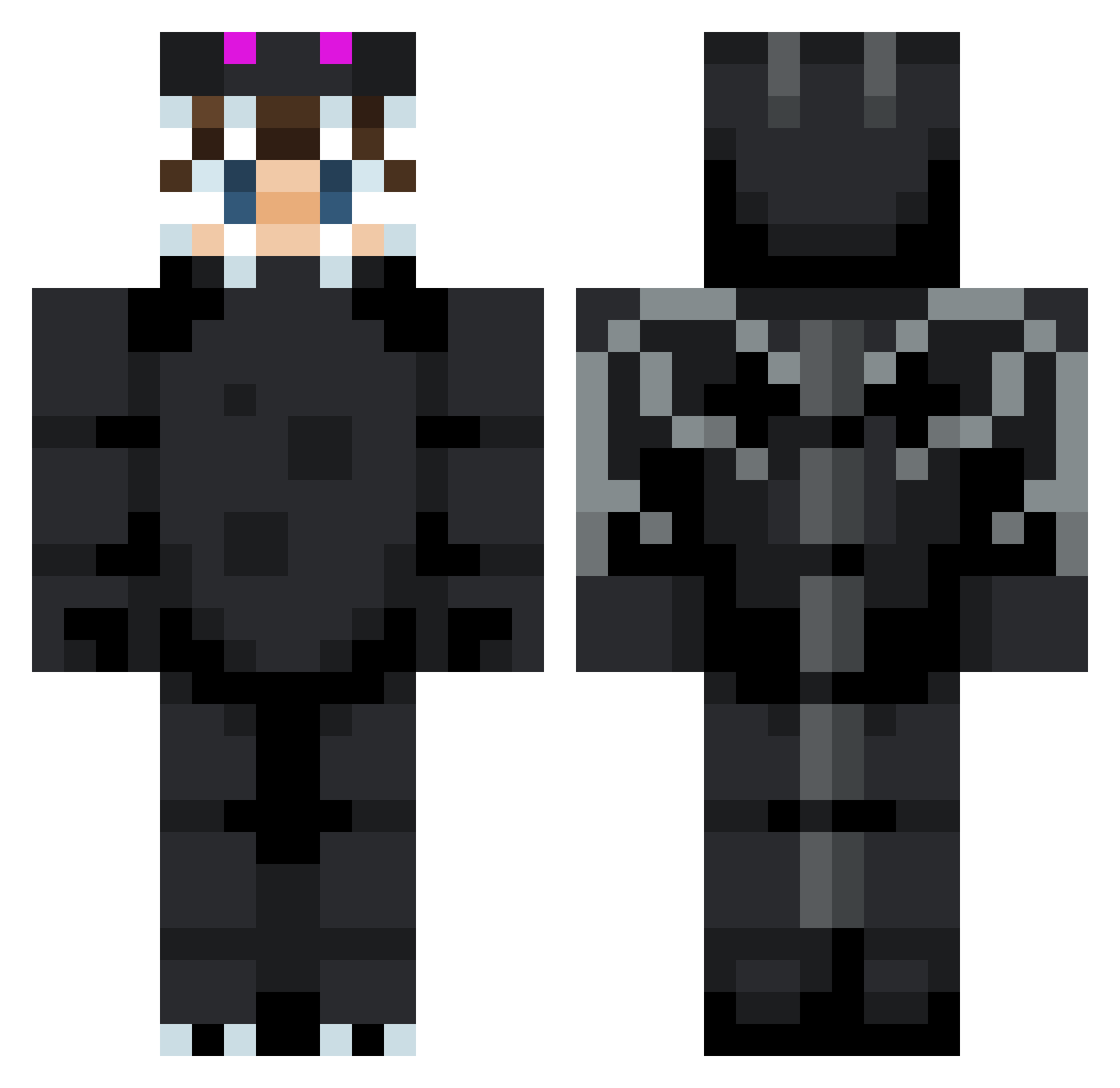 AritzMoDDing Minecraft skin, front and back view