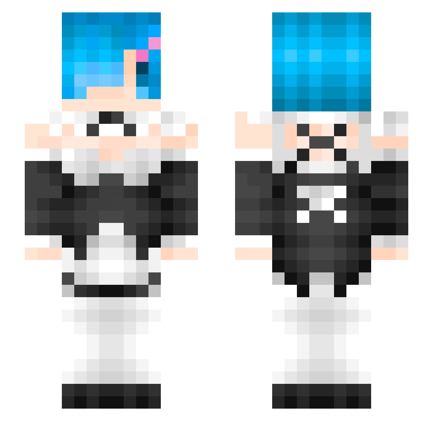 HandsomePr1ncess Minecraft skin, front and back view