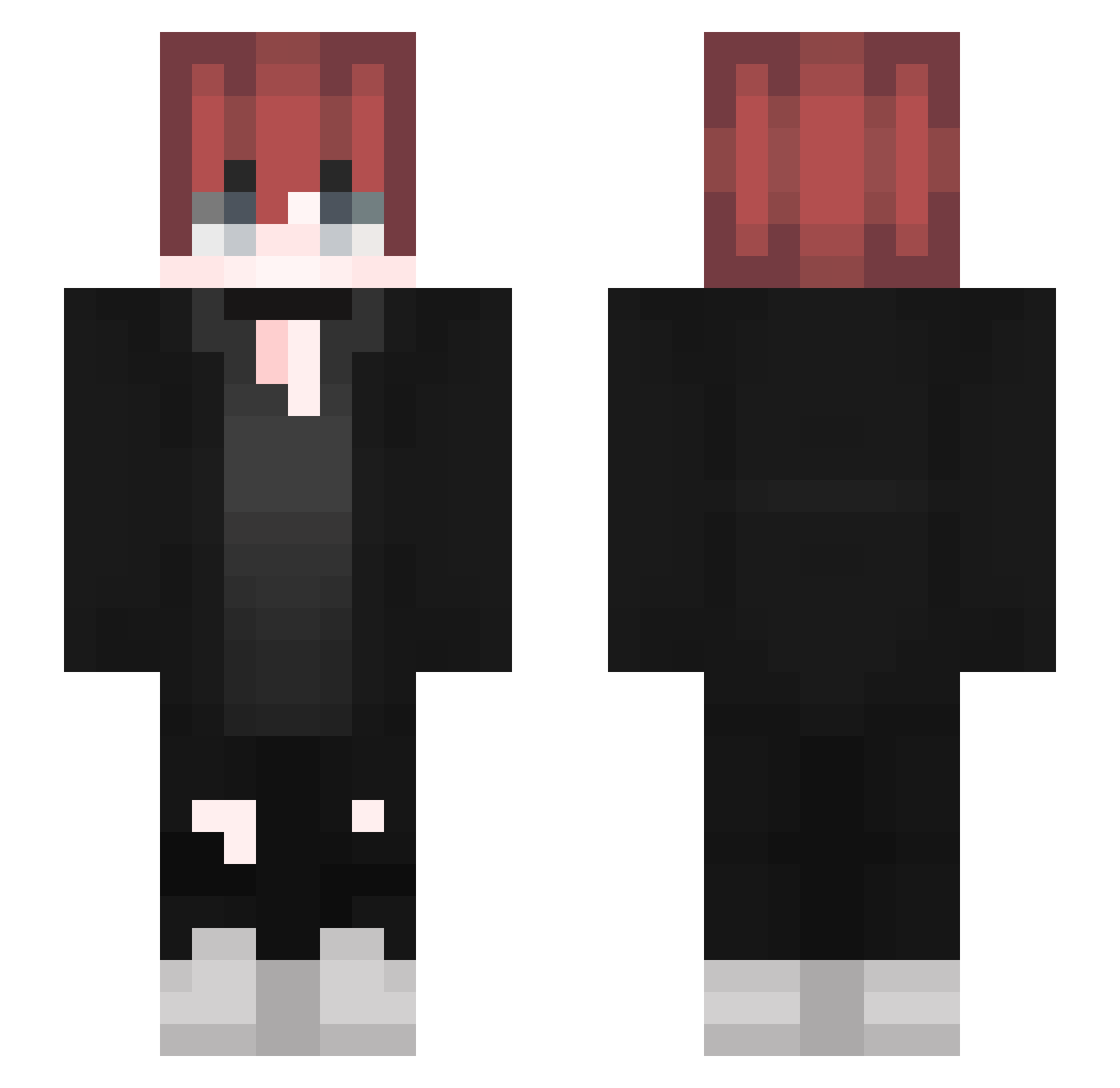 Vrsloth Minecraft skin, front and back view