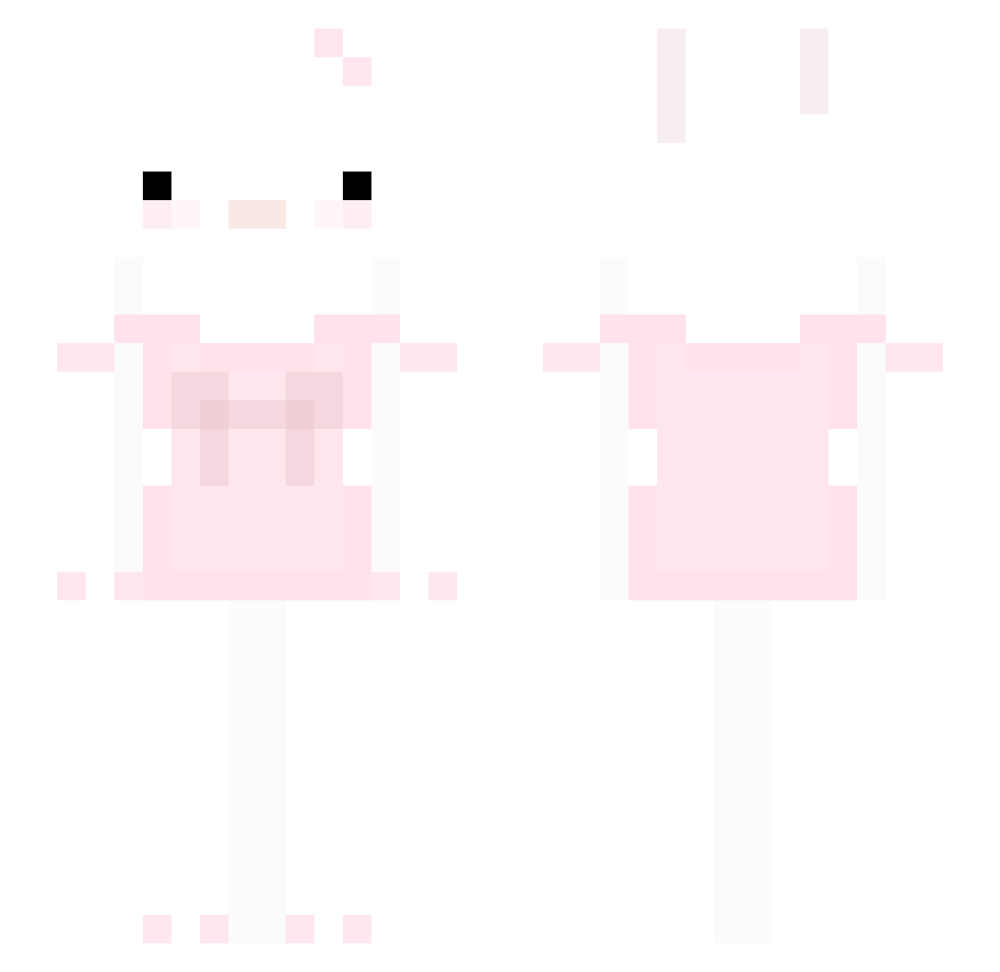 vorletzter Minecraft skin, front and back view
