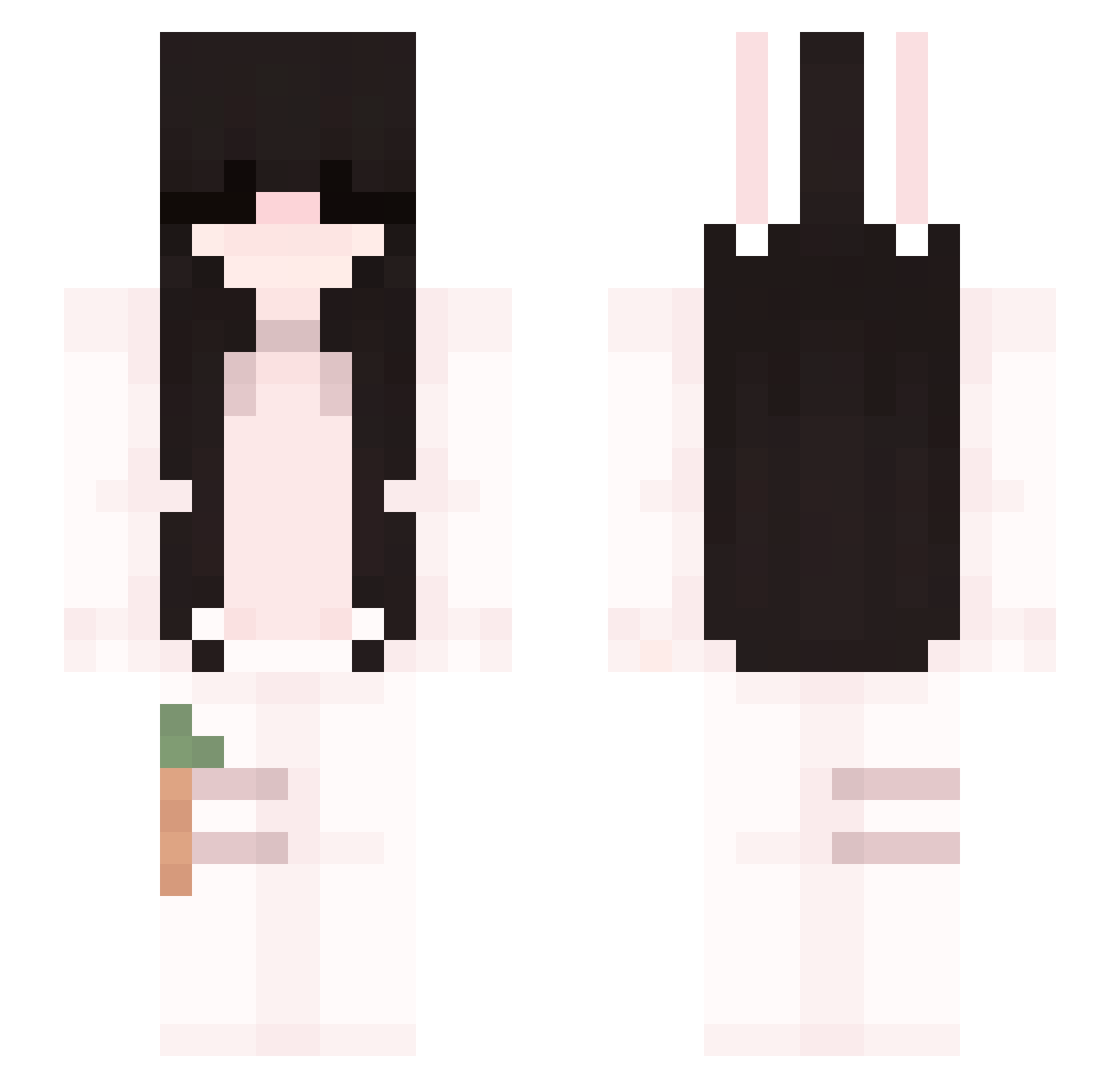 Derulo Minecraft skin, front and back view