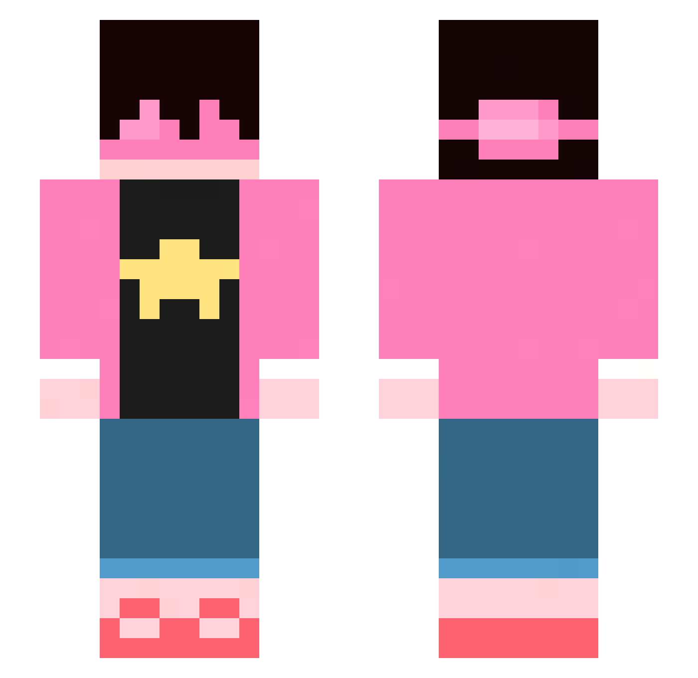 Kh13f3r Minecraft skin, front and back view
