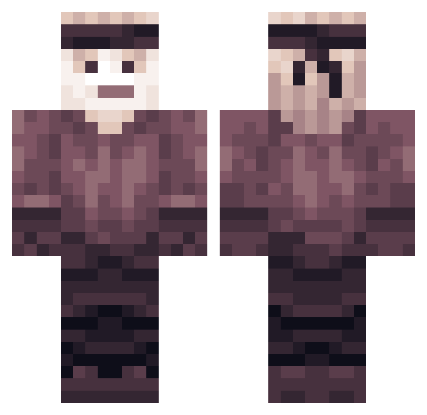 Bauh Minecraft skin, front and back view