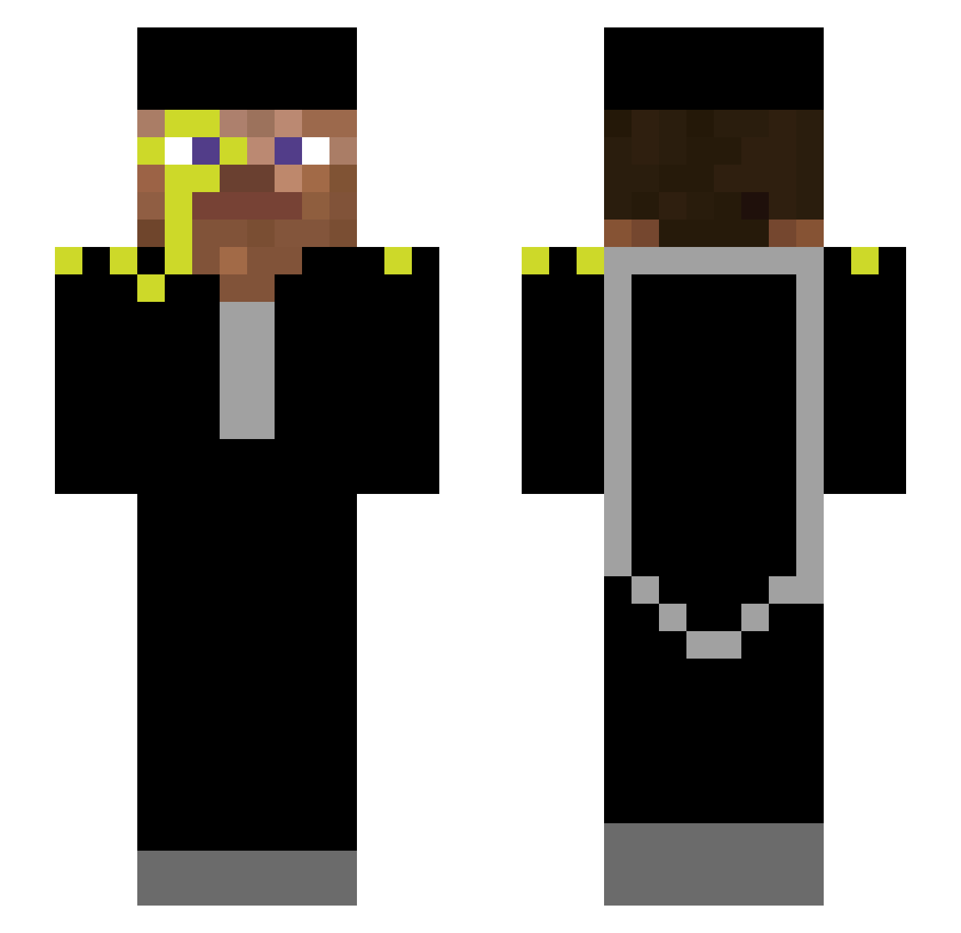 xXtraChromosomXx Minecraft skin, front and back view