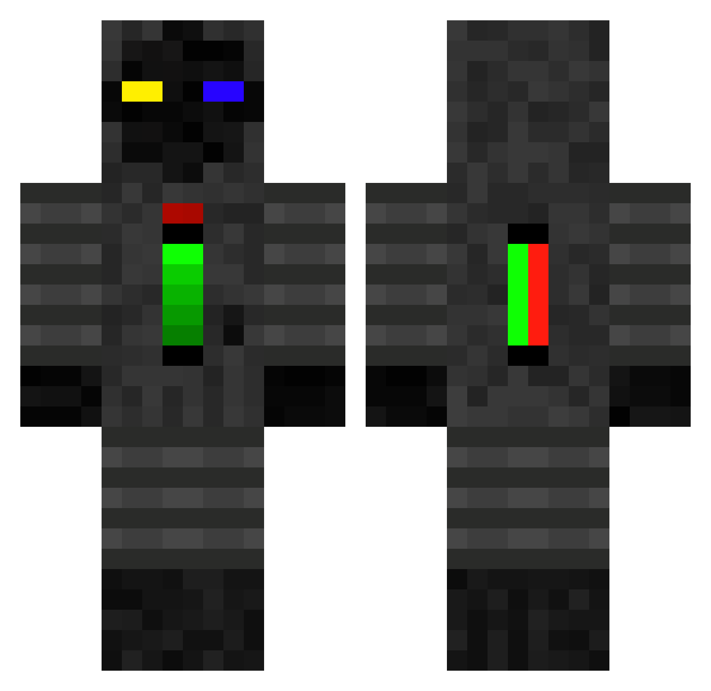 TataApp Minecraft skin, front and back view