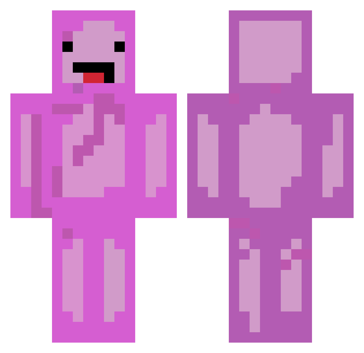 Saphtt Minecraft skin, front and back view