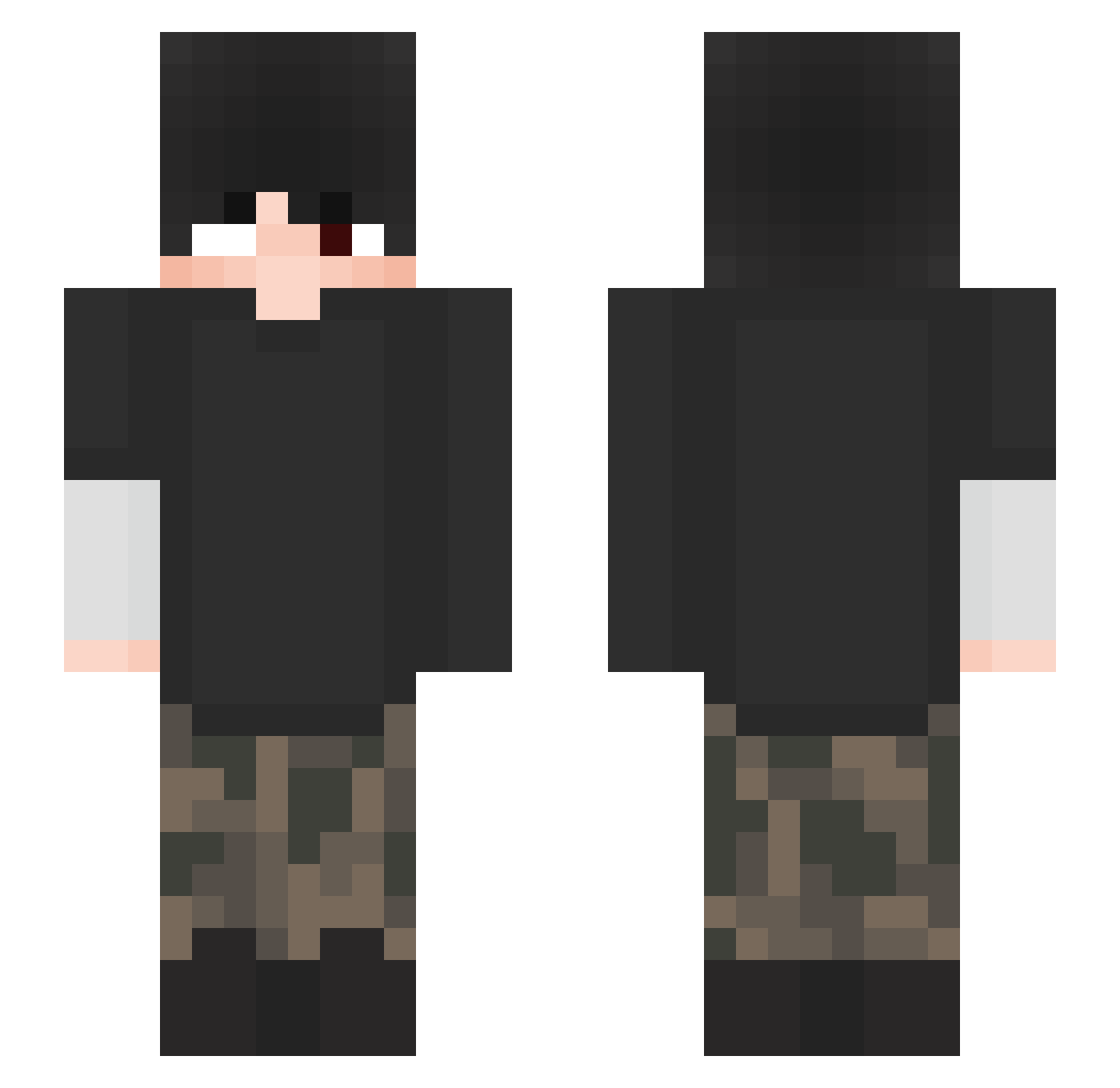RedDevilll Minecraft skin, front and back view