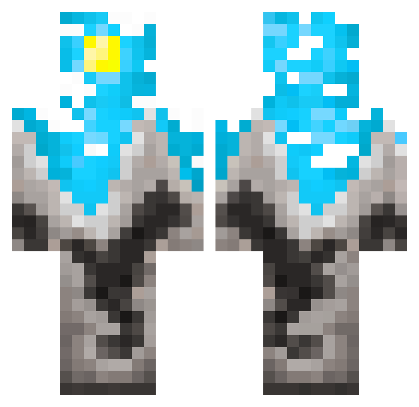 Mountcraft45 Minecraft skin, front and back view