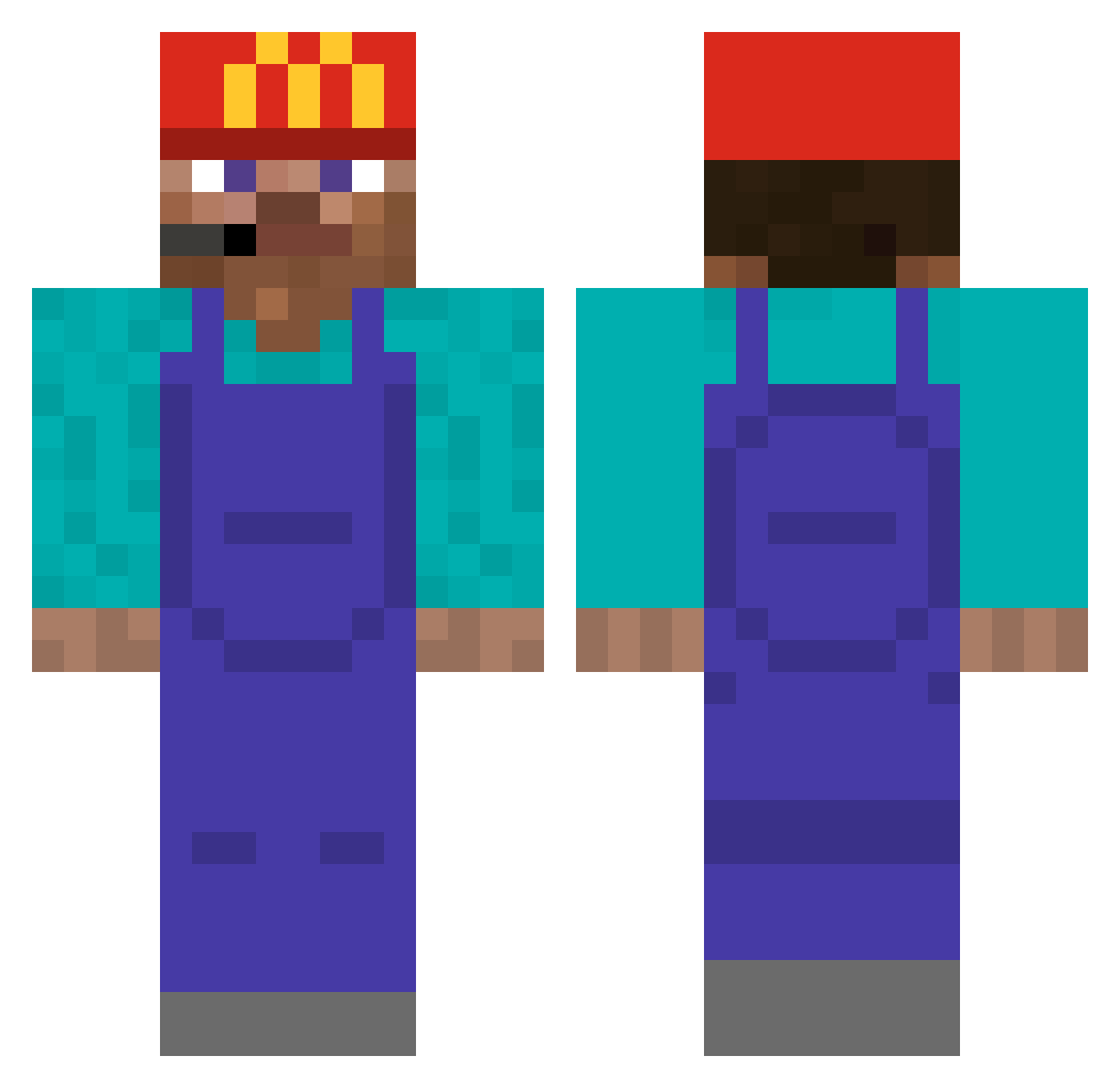 whitecap Minecraft skin, front and back view